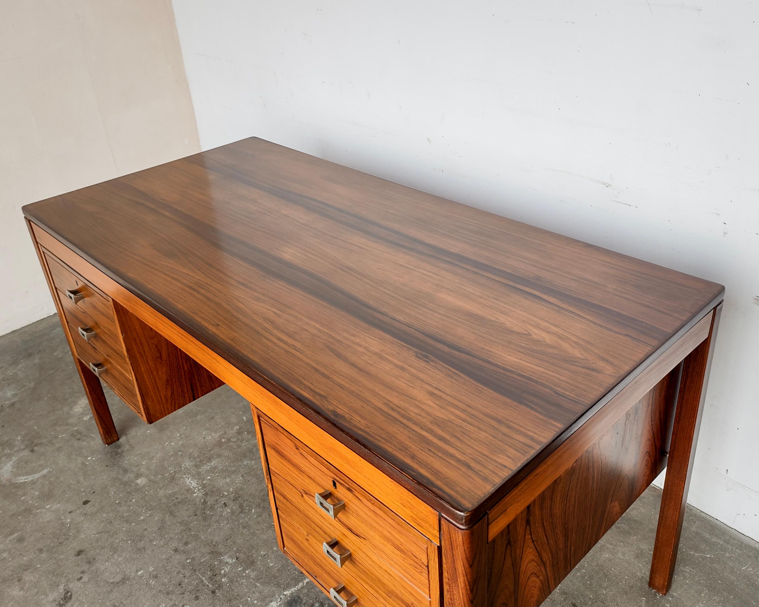 Unknown 1960s Scandinavian Rosewood Desk Mid-Century Modern