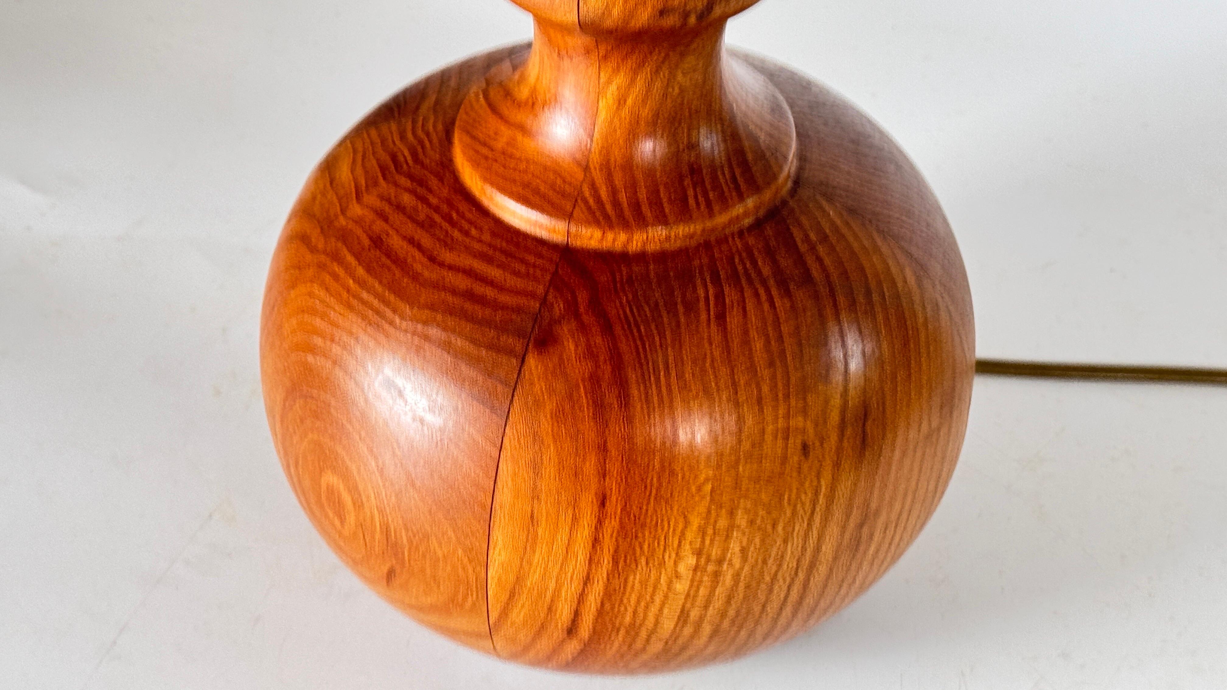 1960s Scandinavian Solid Wood Table Lamp, Rustic & Elegant Design For Sale 5