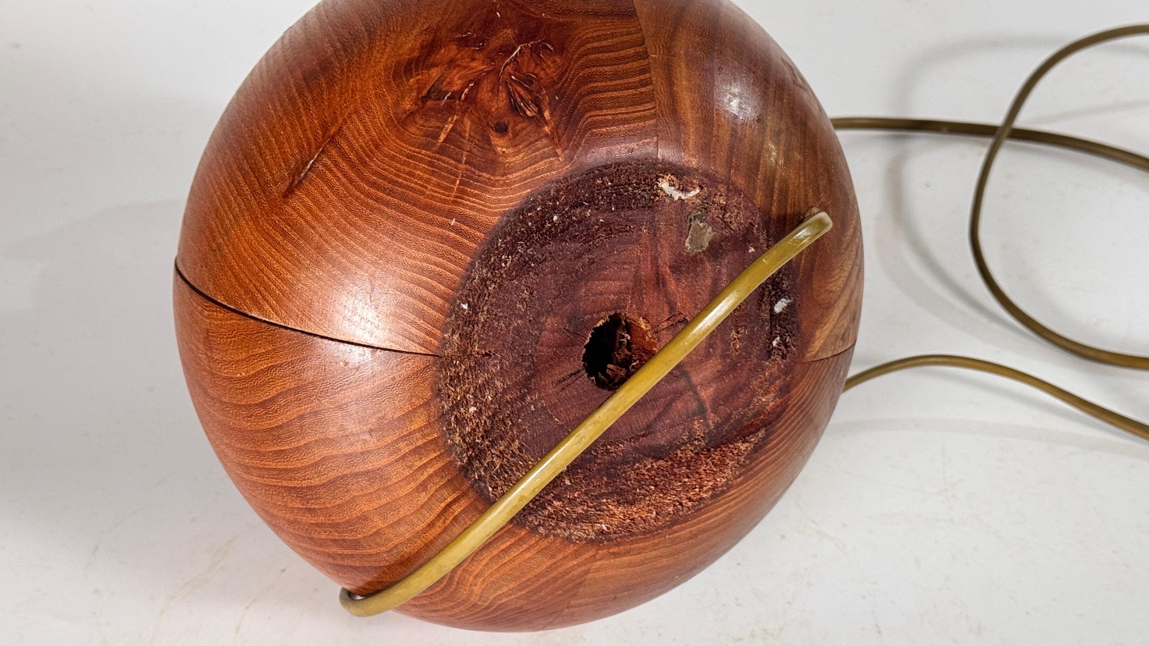 1960s Scandinavian Solid Wood Table Lamp, Rustic & Elegant Design For Sale 1