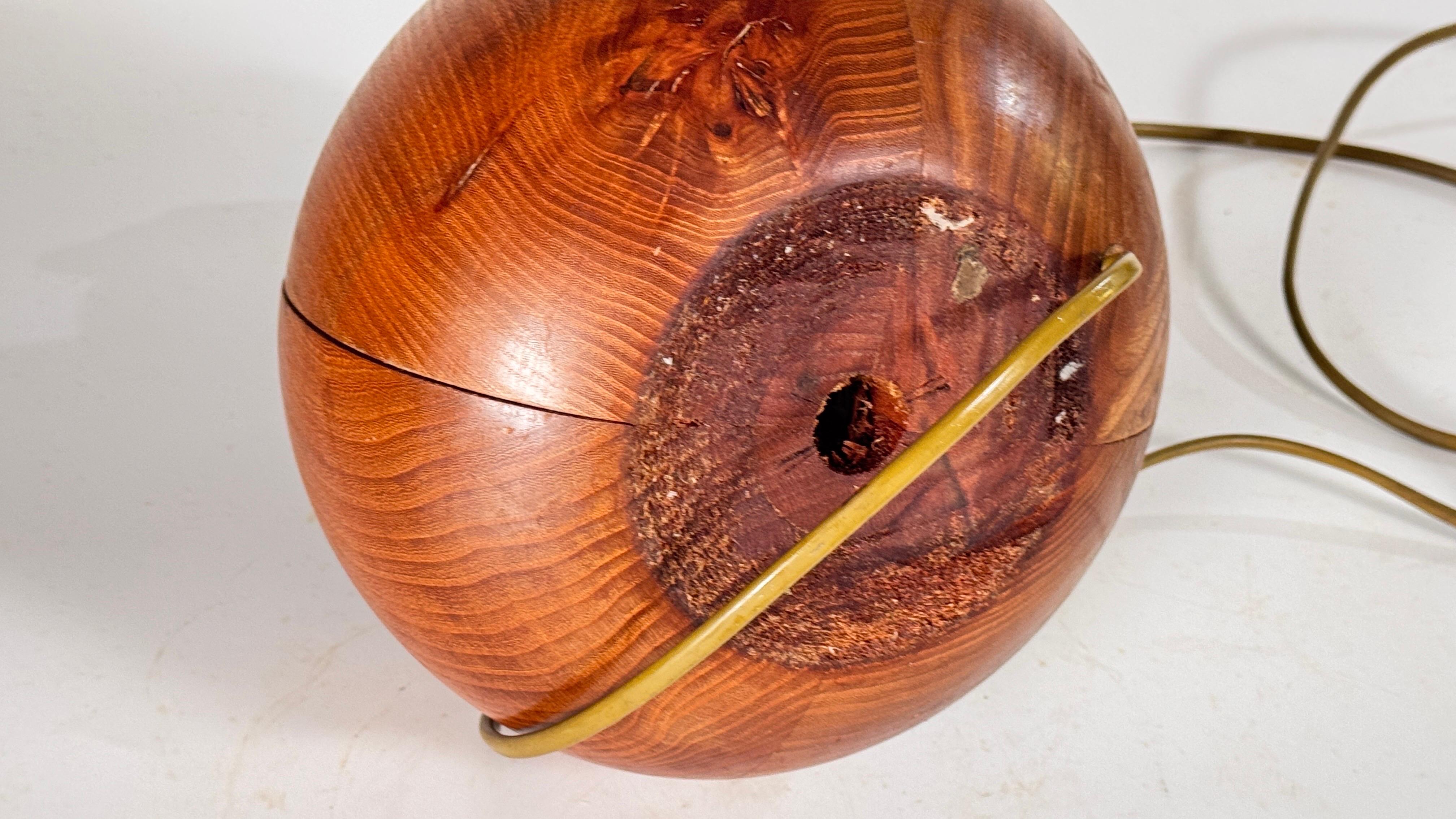 1960s Scandinavian Solid Wood Table Lamp, Rustic & Elegant Design For Sale 2