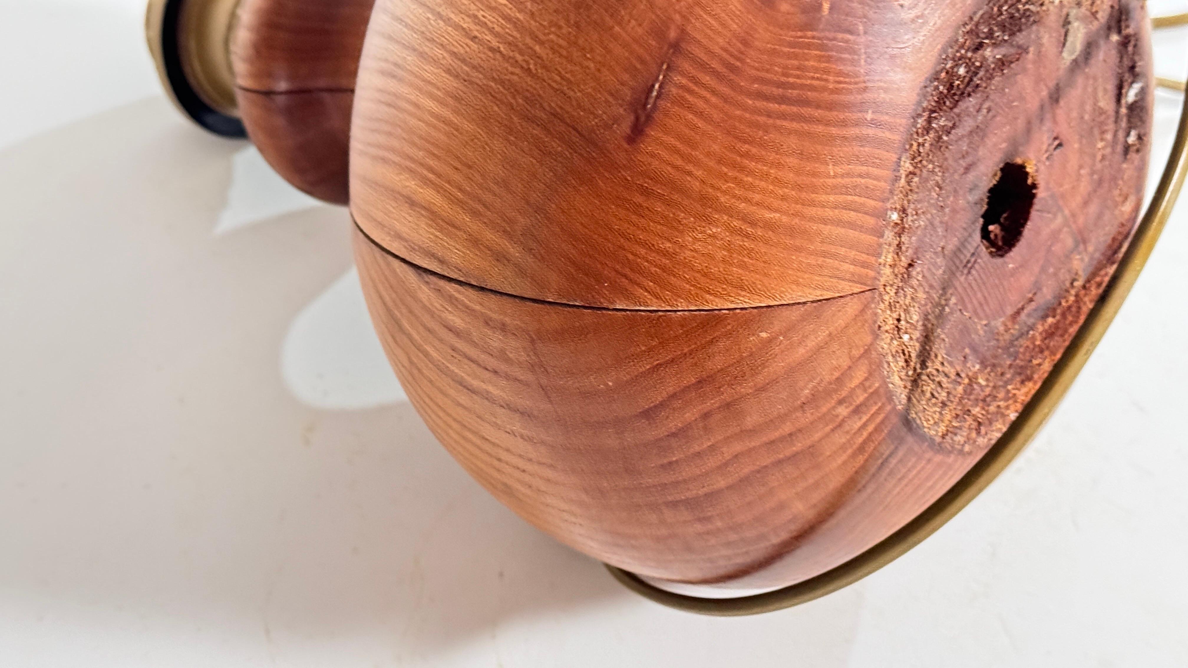 1960s Scandinavian Solid Wood Table Lamp, Rustic & Elegant Design For Sale 3