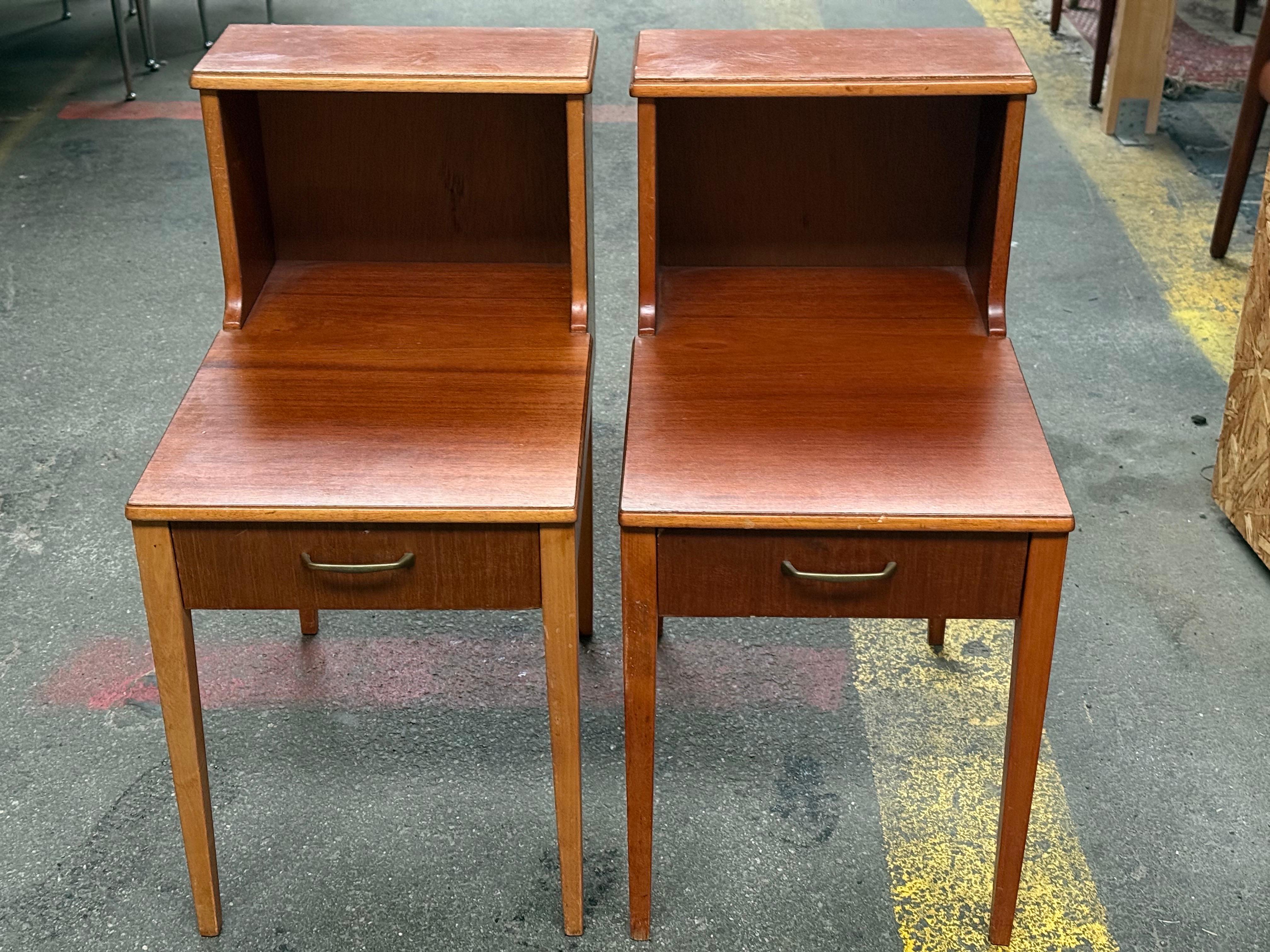 1960s Scandinavian teak night stands with Double Top For Sale 1