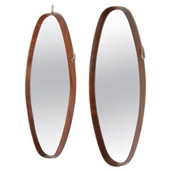 1960s Scandinavian teak Wall Mirror, Set of Two