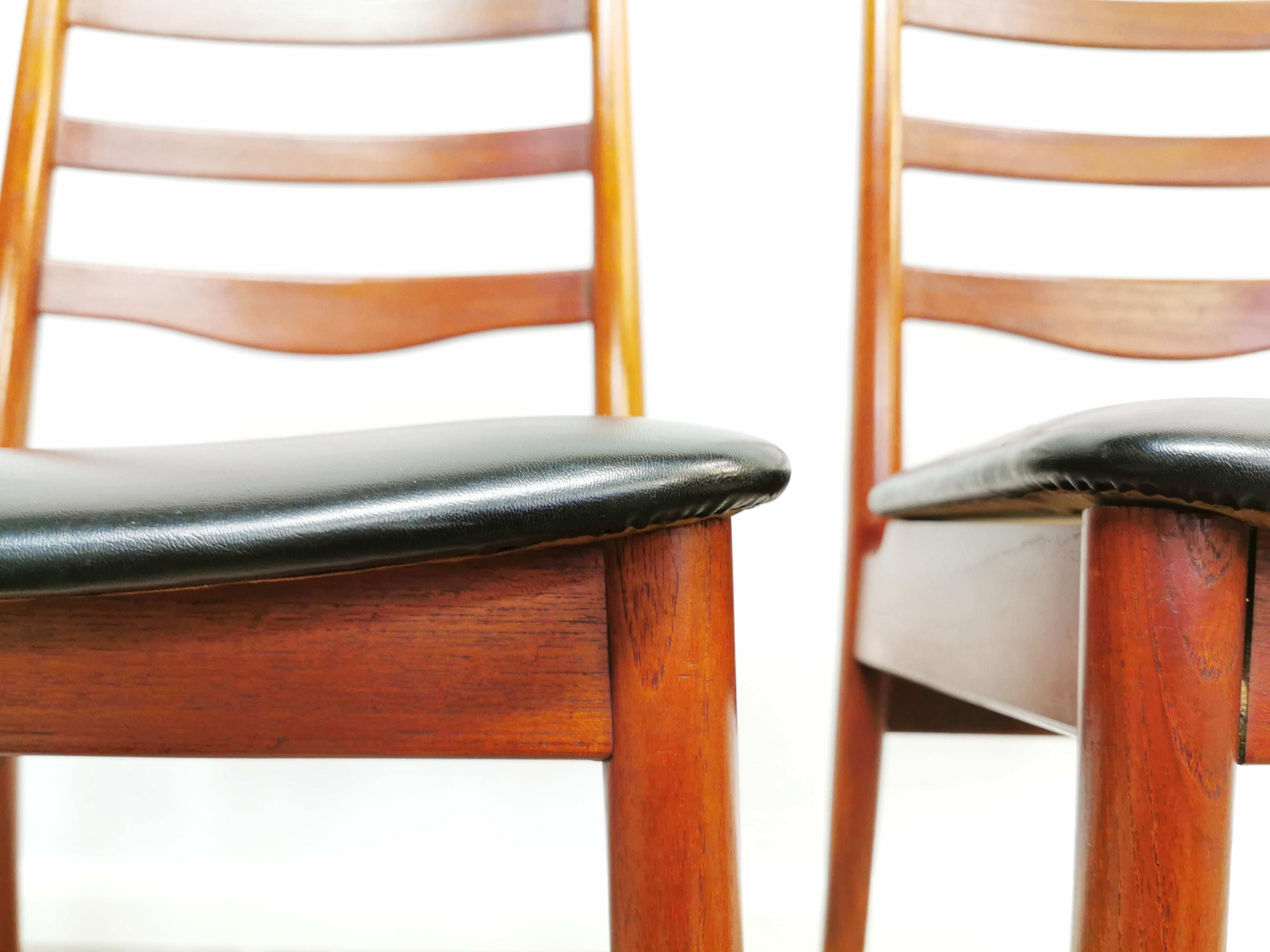 1960s Scantic Mobelvaerk Danish Antler Teak Dining Chairs Midcentury Vintage For Sale 3