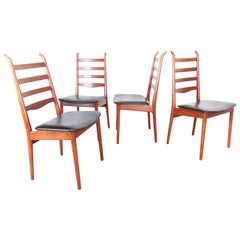 1960s Scantic Mobelvaerk Danish Antler Teak Dining Chairs Midcentury Vintage