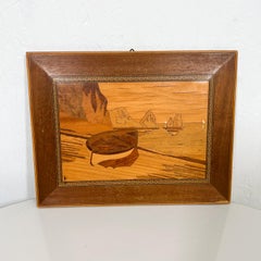 1960s Scenic Art Inlaid Wood Mosaic Marquetry Sorrento, Italy