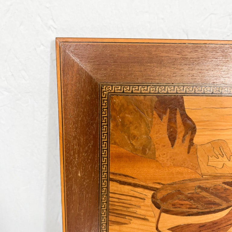 1960s Scenic Art Inlaid Wood Mosaic Marquetry Sorrento, Italy For Sale