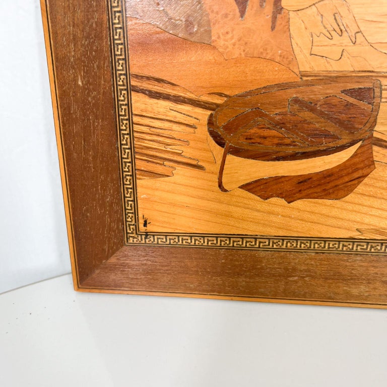 1960s Scenic Art Inlaid Wood Mosaic Marquetry Sorrento, Italy For Sale