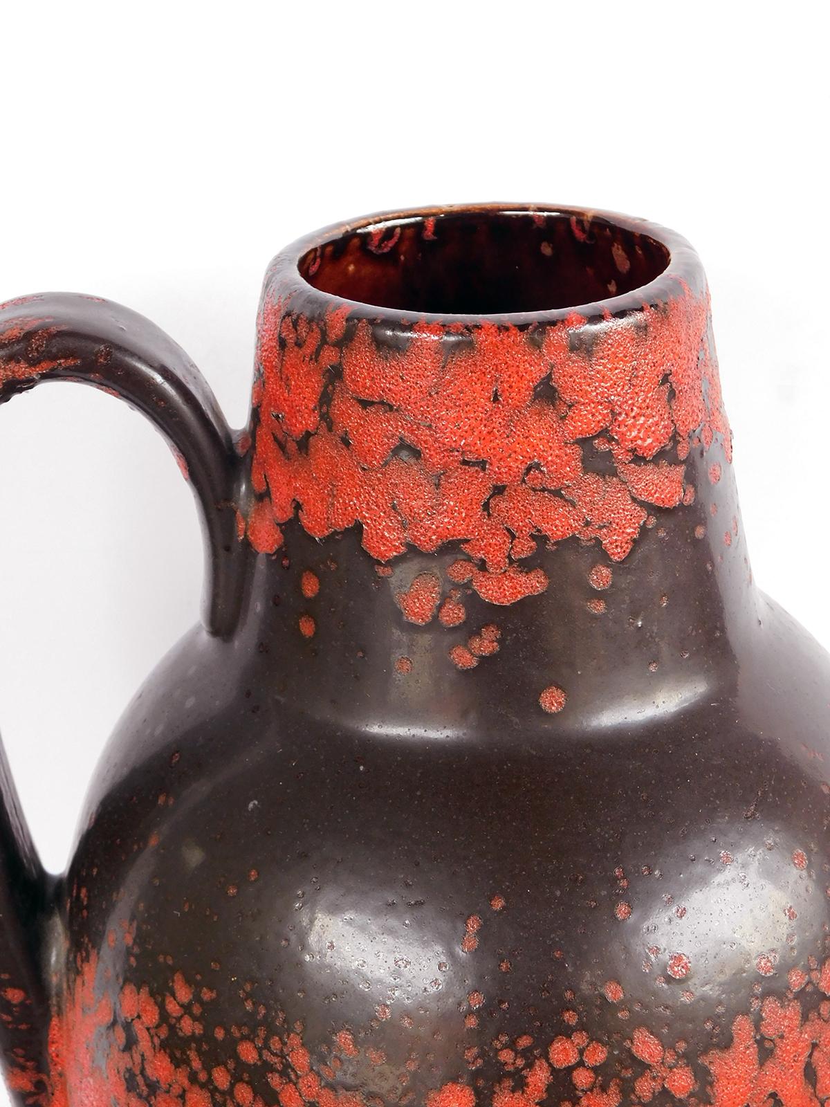 Mid-Century Modern 1960's Scheurich Art Pottery Lava Glazed Ewer For Sale
