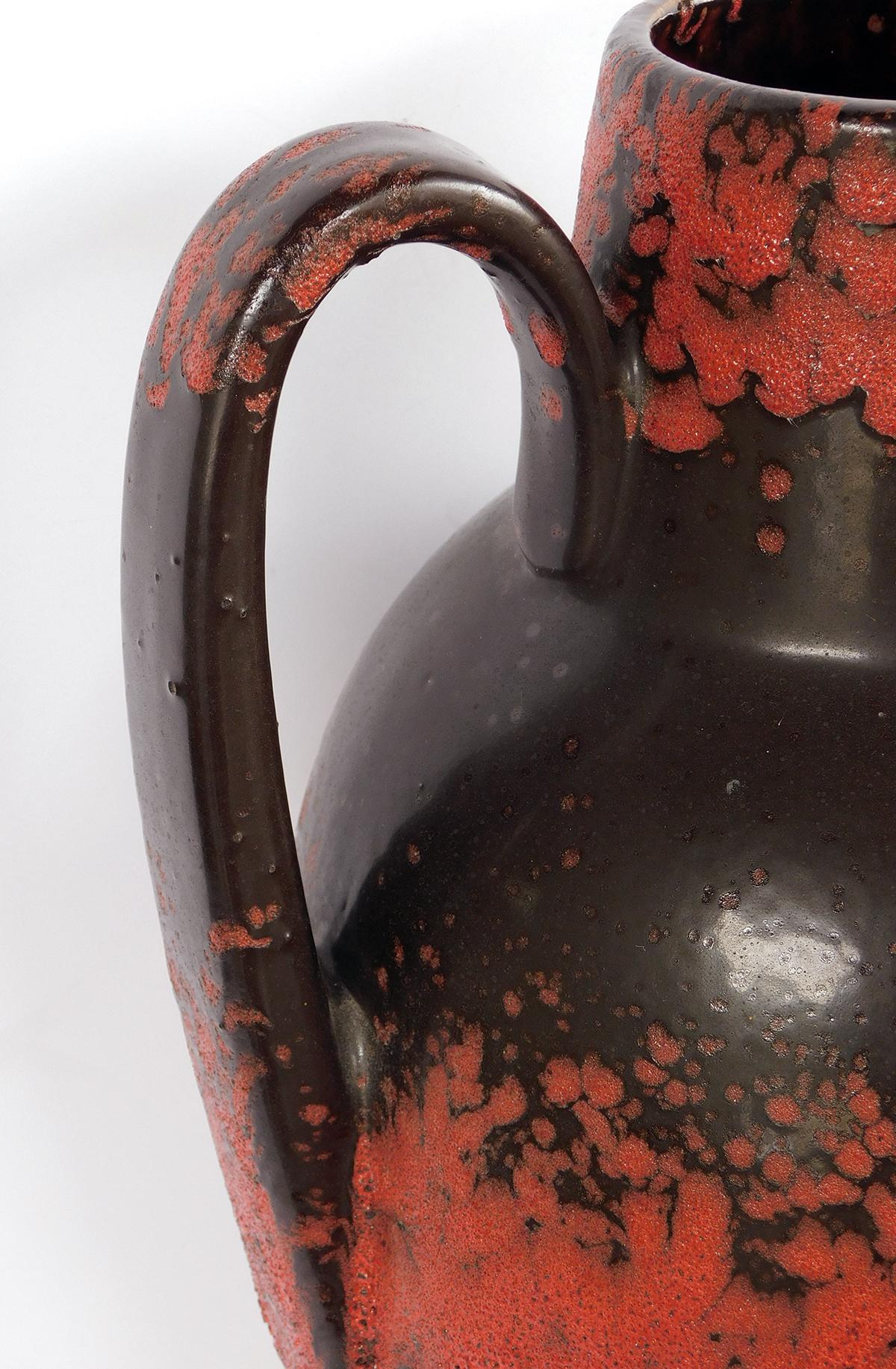 German 1960's Scheurich Art Pottery Lava Glazed Ewer For Sale