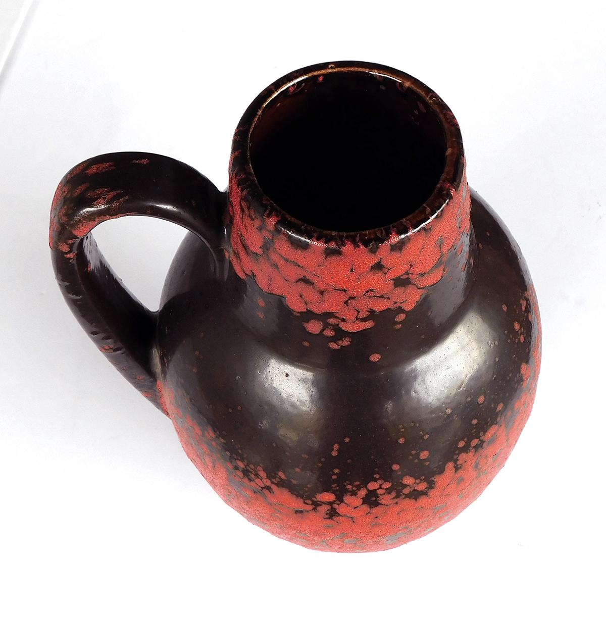 1960's Scheurich Art Pottery Lava Glazed Ewer In Excellent Condition For Sale In San Francisco, CA