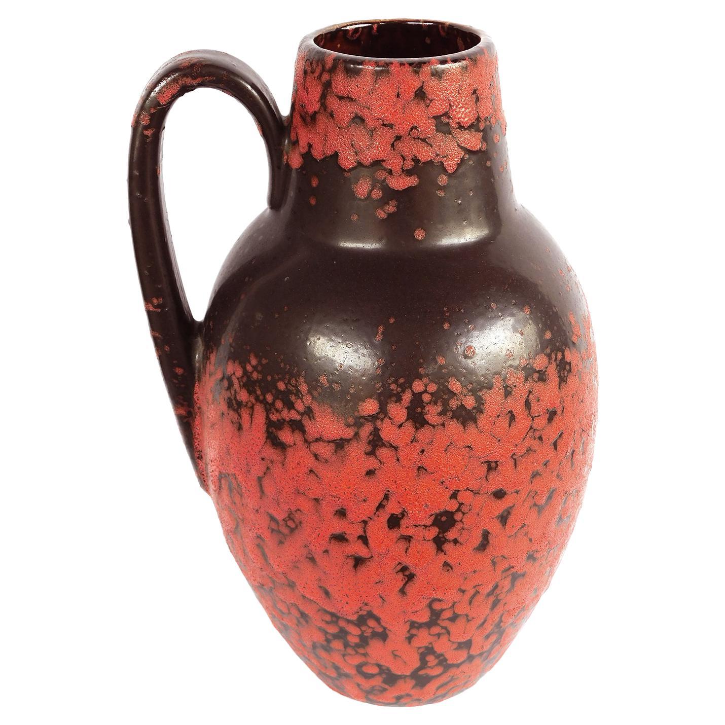 1960's Scheurich Art Pottery Lava Glazed Ewer For Sale