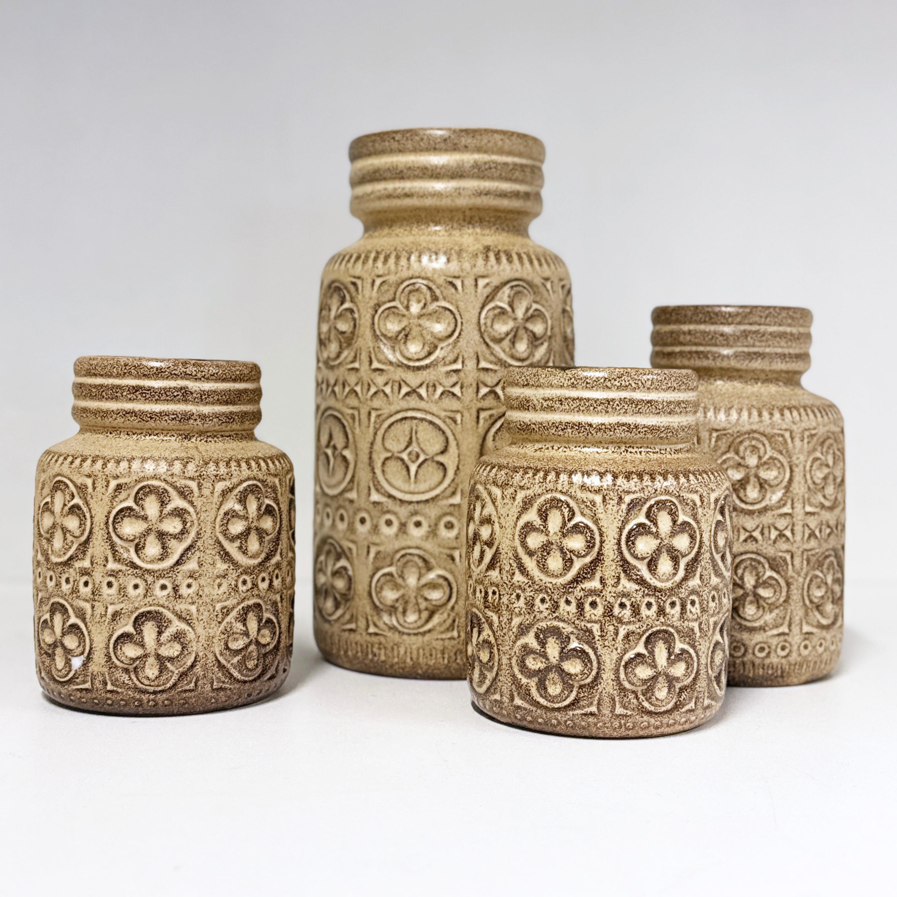 Mid-Century Modern Set de vases 'Folgina' en céramique Scheurich Keramik de l'Allemagne de l'Ouest des années 1960 en vente