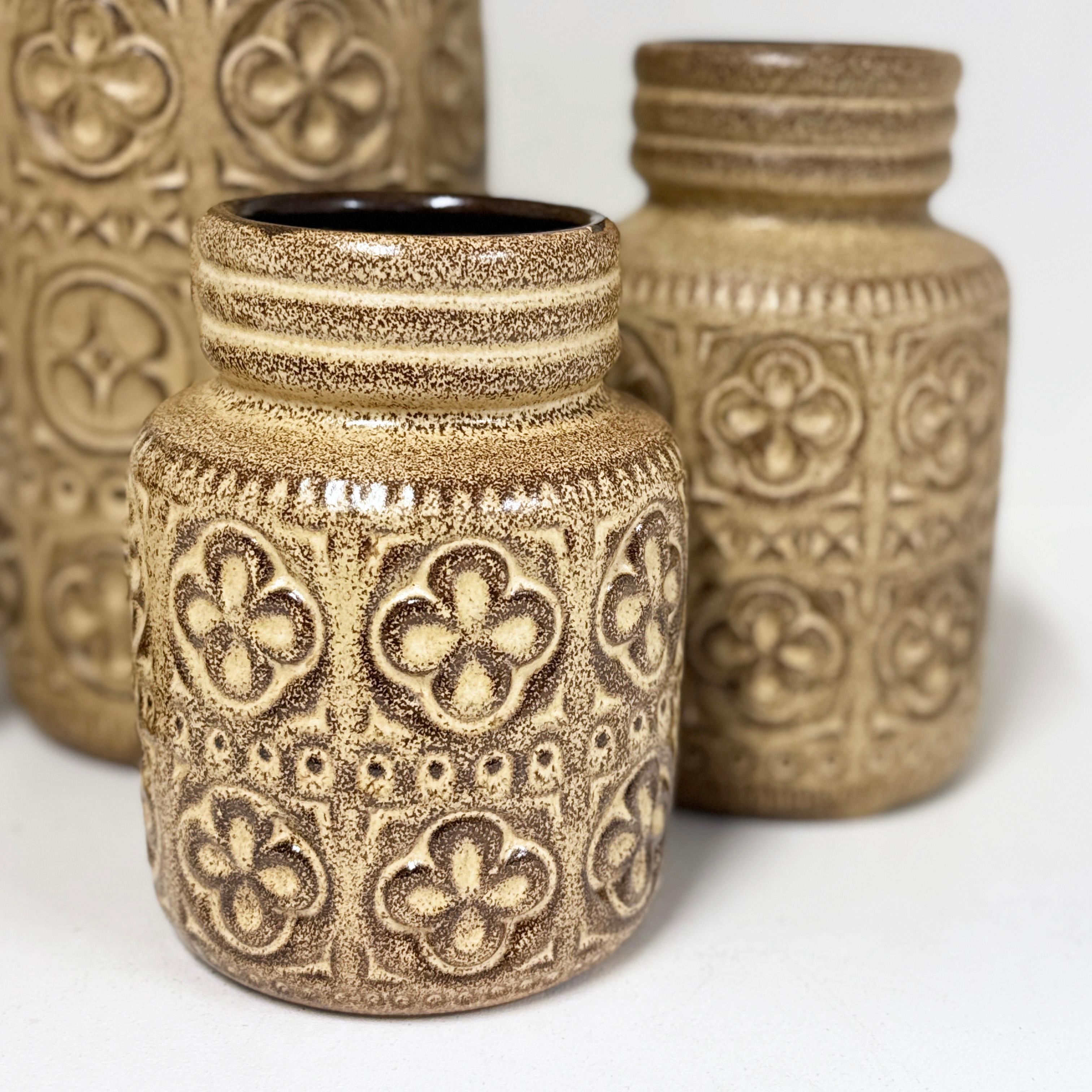 Cuit Set de vases 'Folgina' en céramique Scheurich Keramik de l'Allemagne de l'Ouest des années 1960 en vente