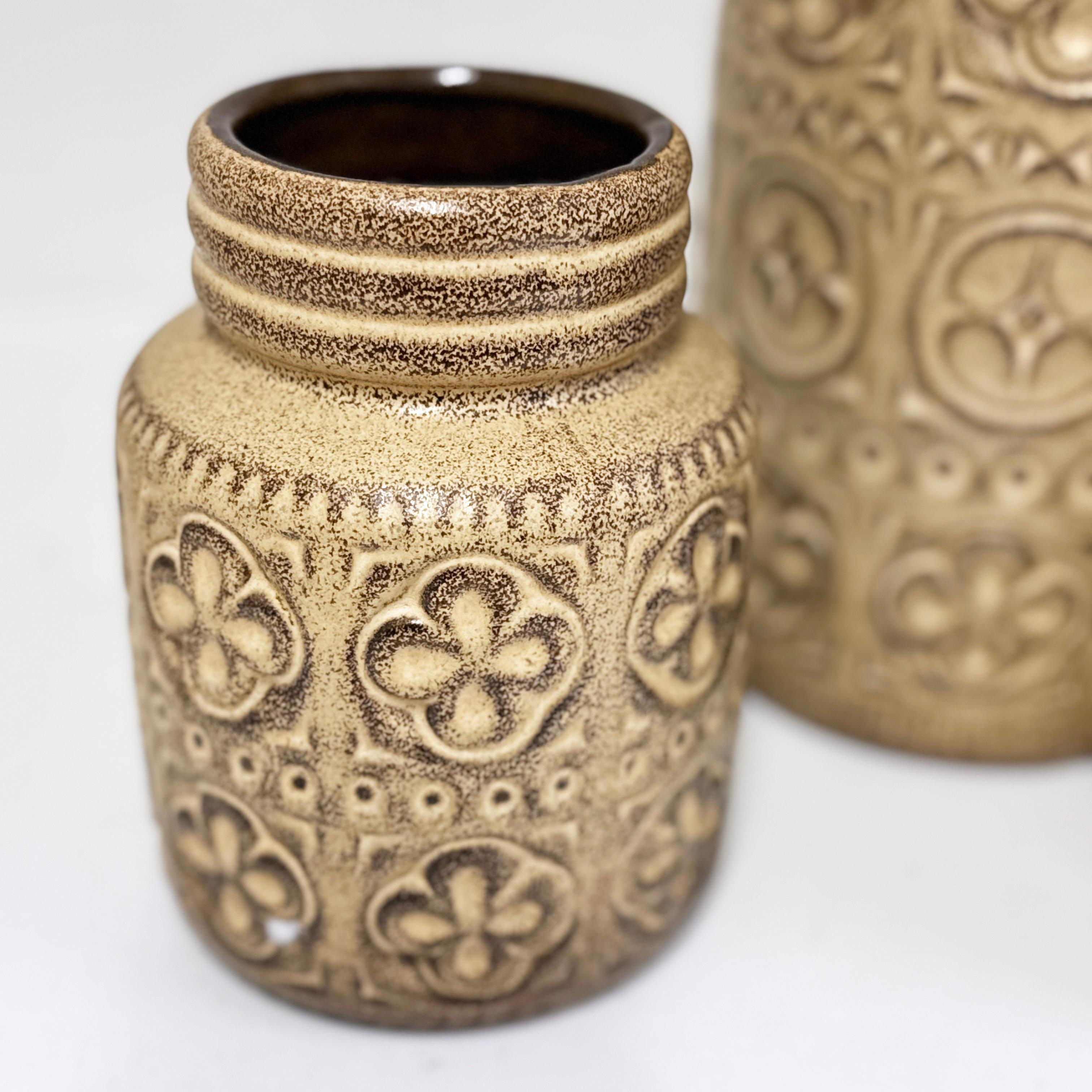 Set de vases 'Folgina' en céramique Scheurich Keramik de l'Allemagne de l'Ouest des années 1960 Excellent état - En vente à Bern, CH