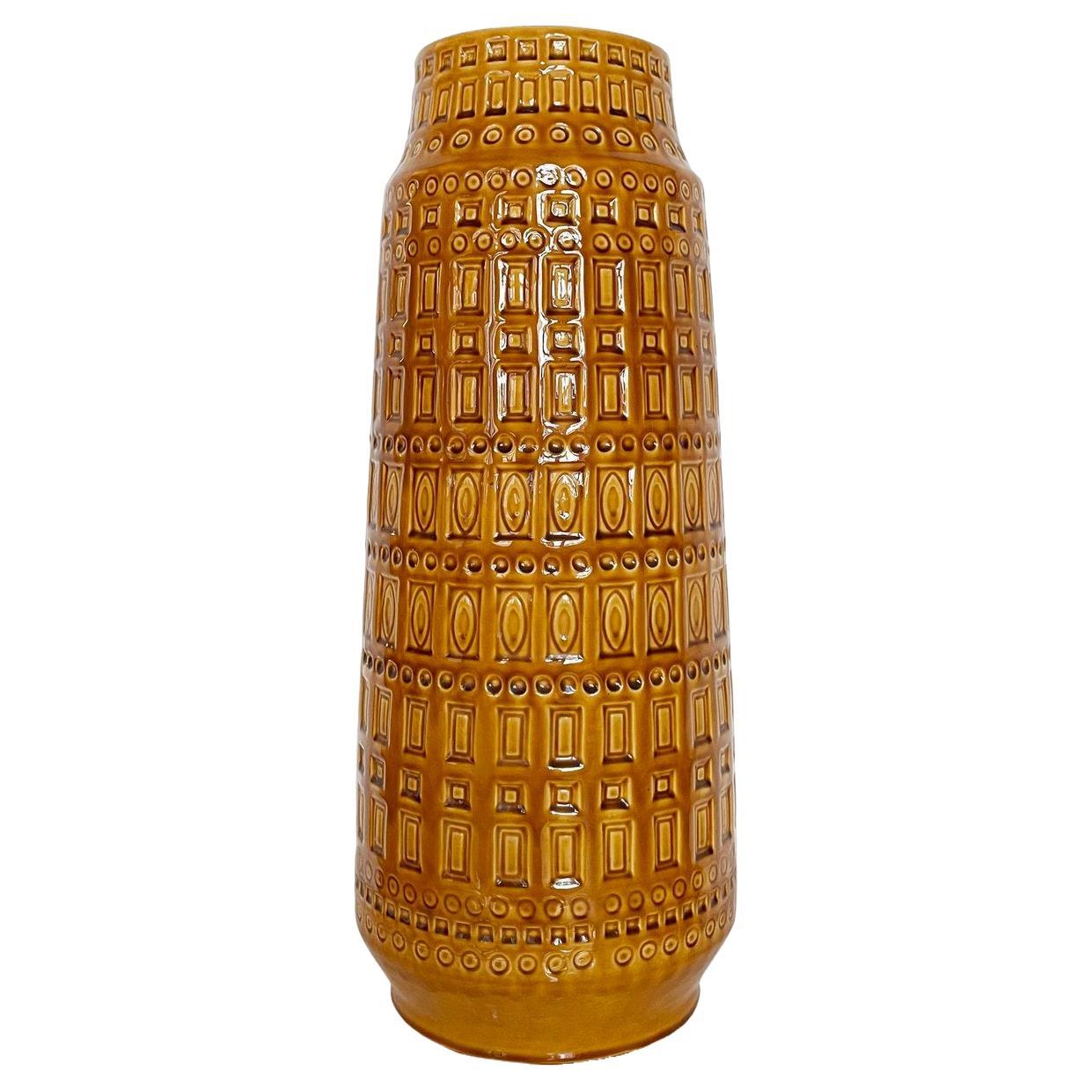 Vase 'Inka' en céramique Scheurich Keramik de l'Allemagne de l'Ouest des années 1960 260-52