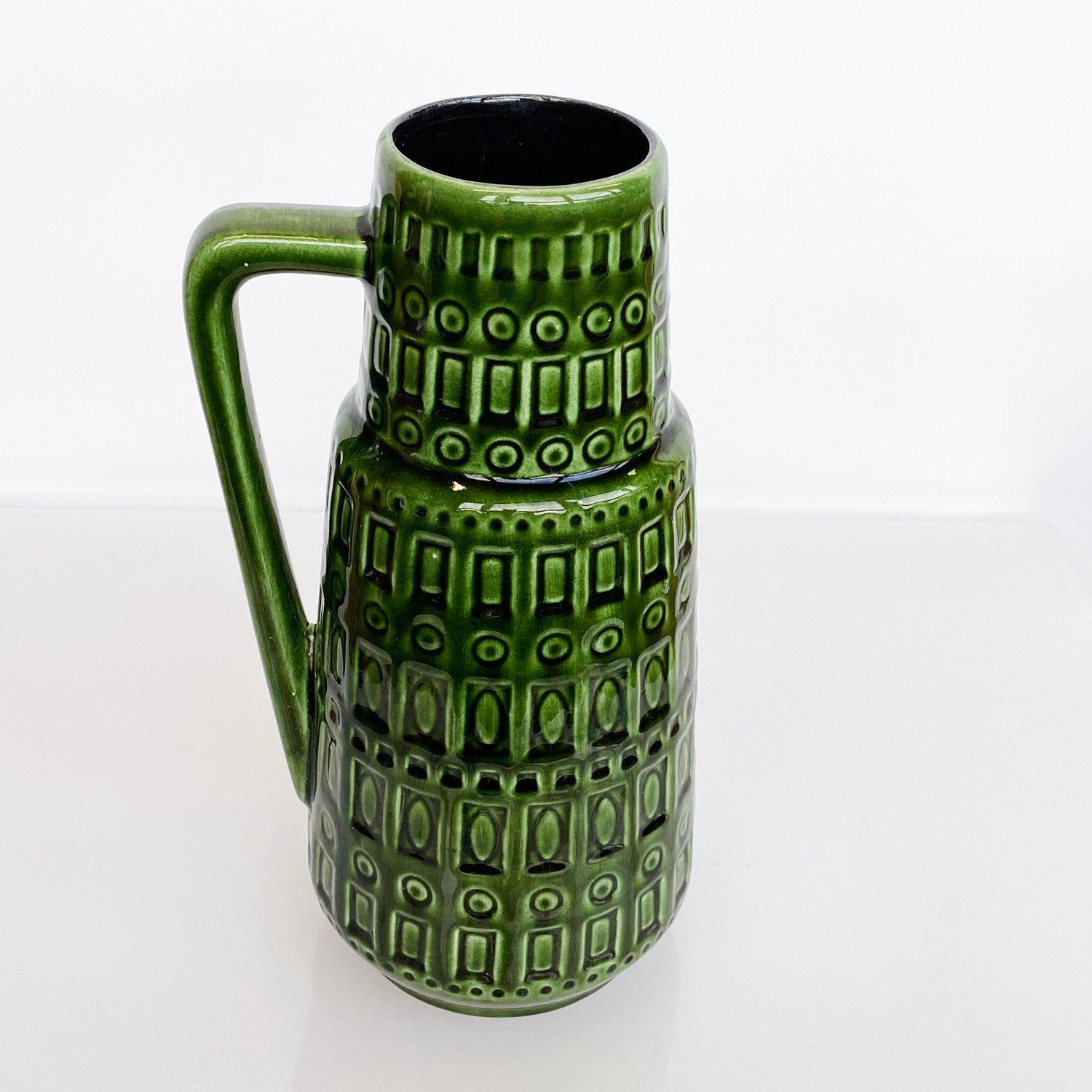 Fired 1960’s Scheurich Keramik West German Ceramic ‘Inka’ Vase 416-26 For Sale