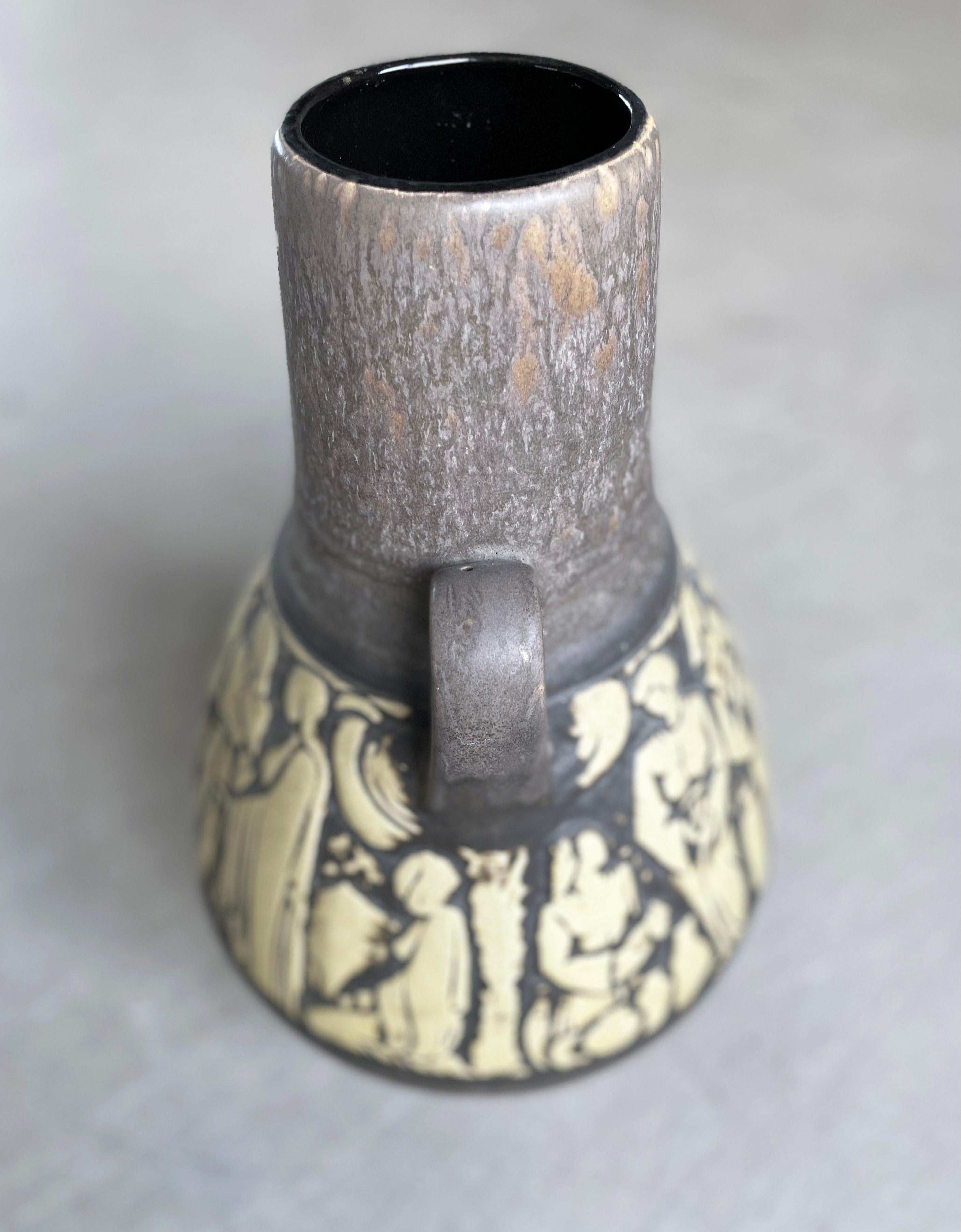 Mid-20th Century 1960’s Scheurich Keramik West German Ceramic 'Market Life' Floor Vase For Sale