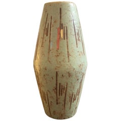 1960S Scheurich Modernist Green Ceramic German Vase 