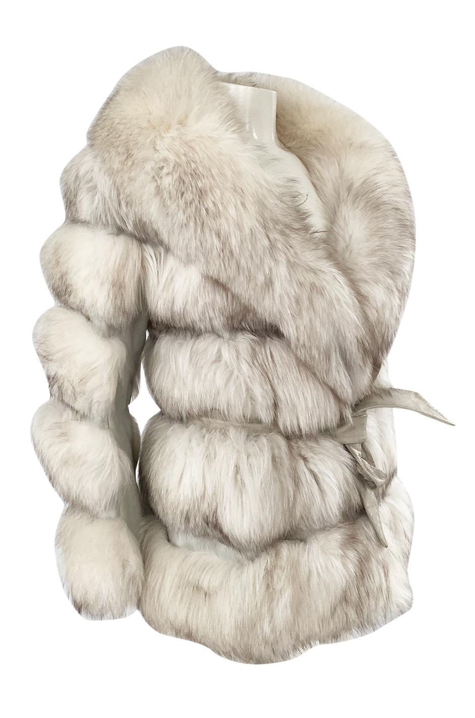 1960s Schiaparelli Convertible Two Length Fox Fur & Leather Coat 6