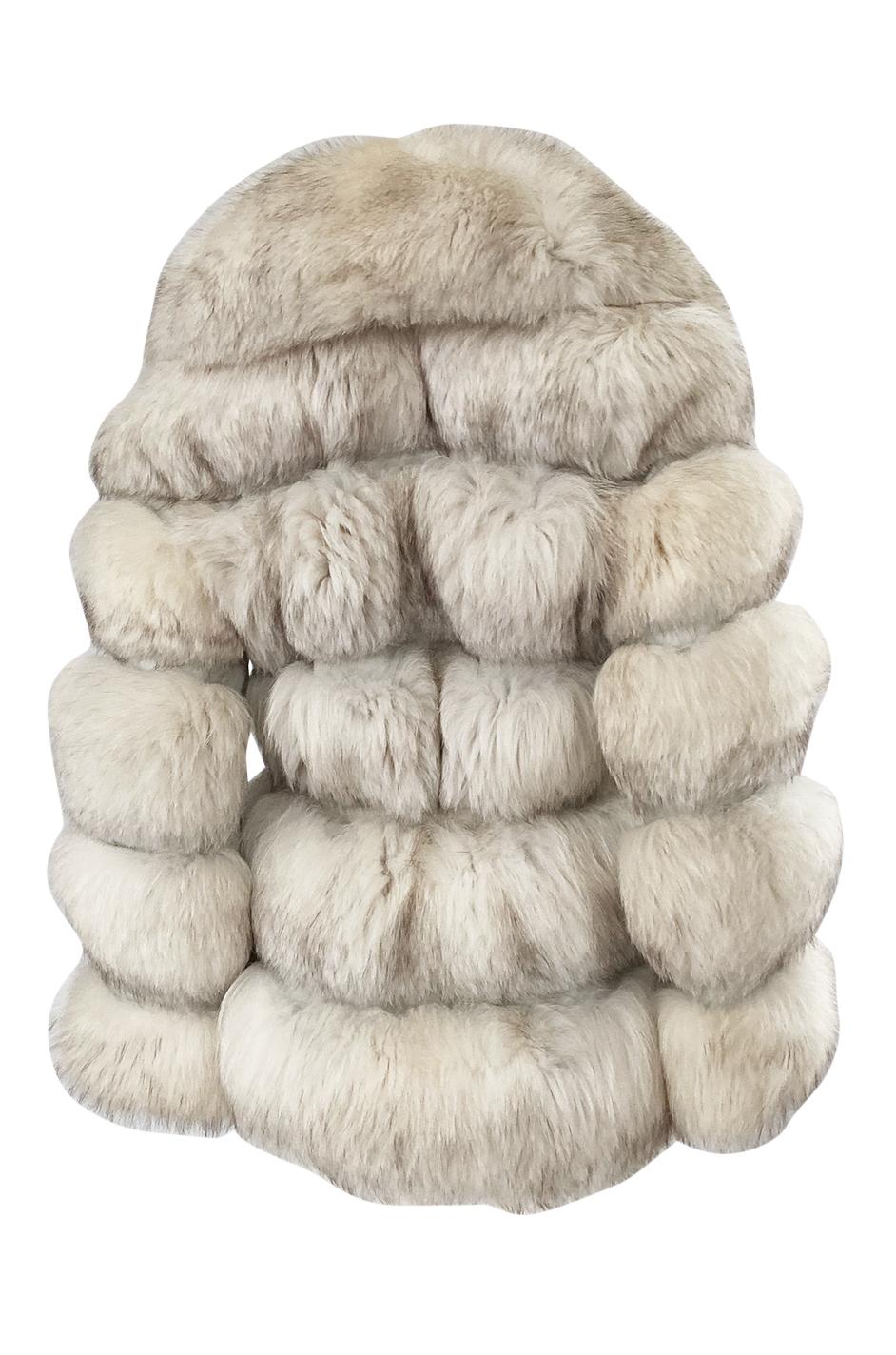 1960s Schiaparelli Convertible Two Length Fox Fur & Leather Coat 7