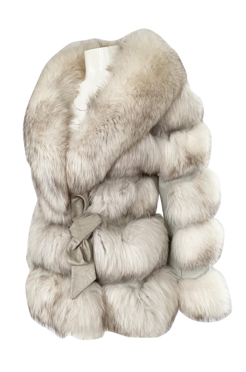 1960s Schiaparelli Convertible Two Length Fox Fur & Leather Coat 8
