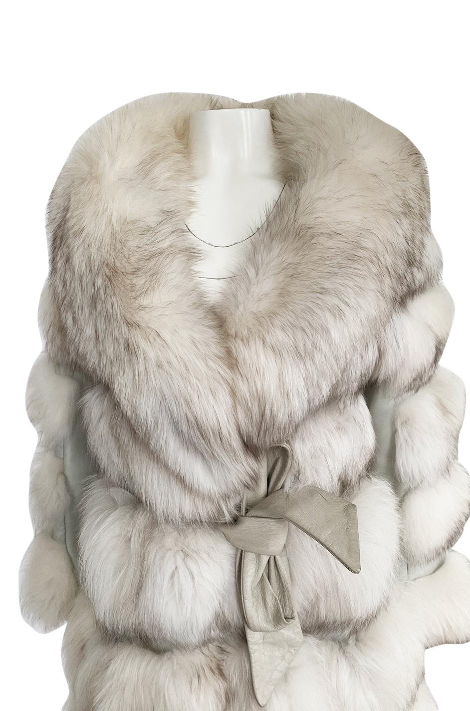 1960s Schiaparelli Convertible Two Length Fox Fur & Leather Coat 9