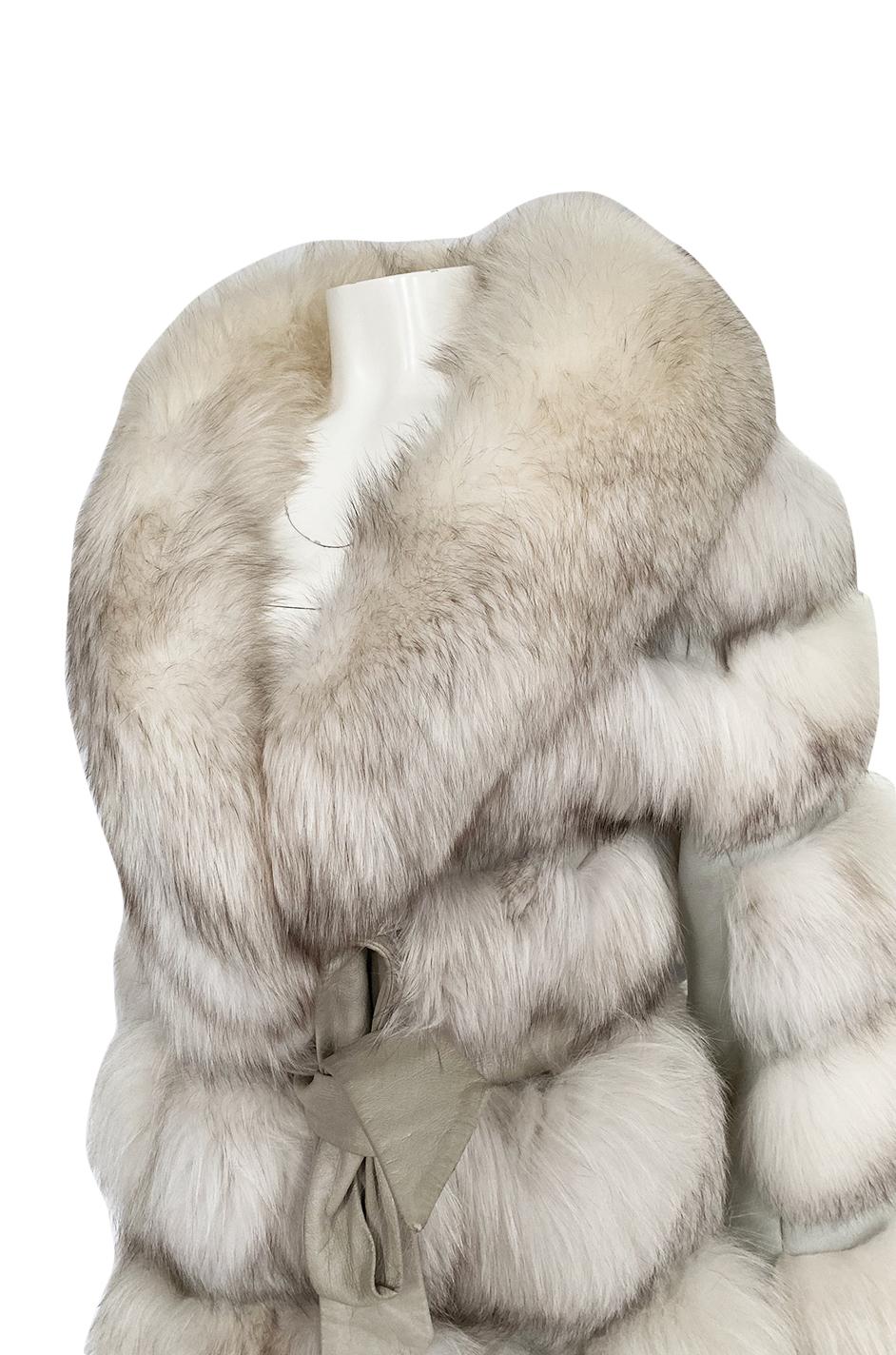 1960s Schiaparelli Convertible Two Length Fox Fur & Leather Coat 10