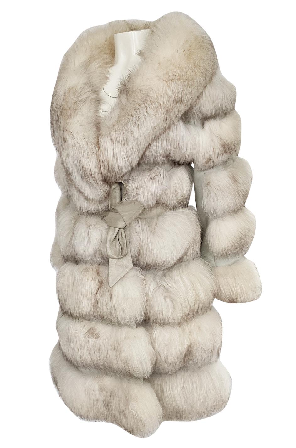 1960s Schiaparelli Convertible Two Length Fox Fur & Leather Coat 1