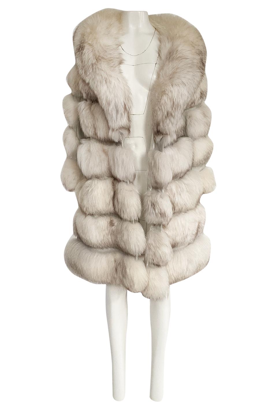 1960s Schiaparelli Convertible Two Length Fox Fur & Leather Coat 4