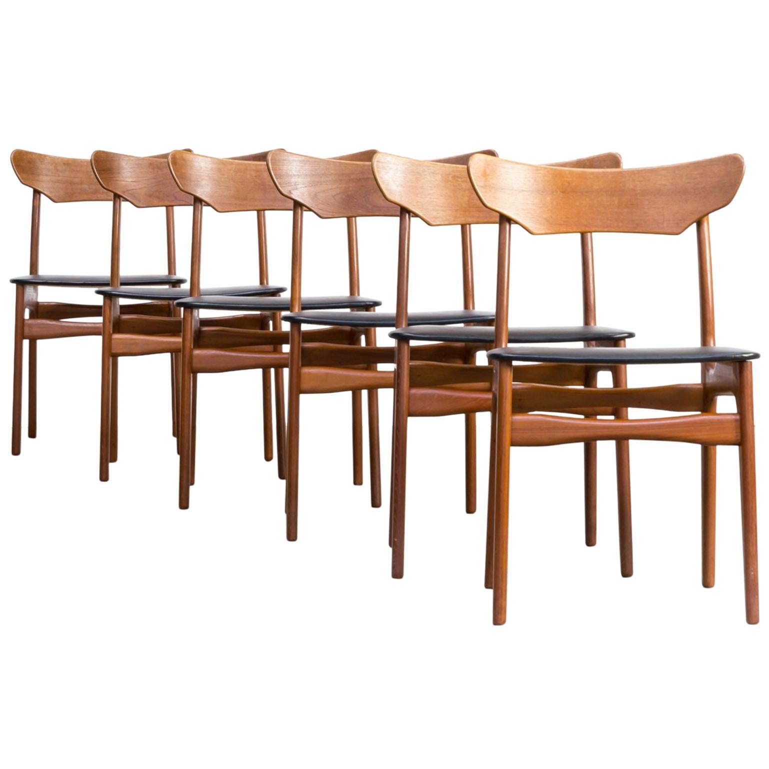1960s Schionning and Elgaard Teak Dining Chair for Randers Set of Six For Sale
