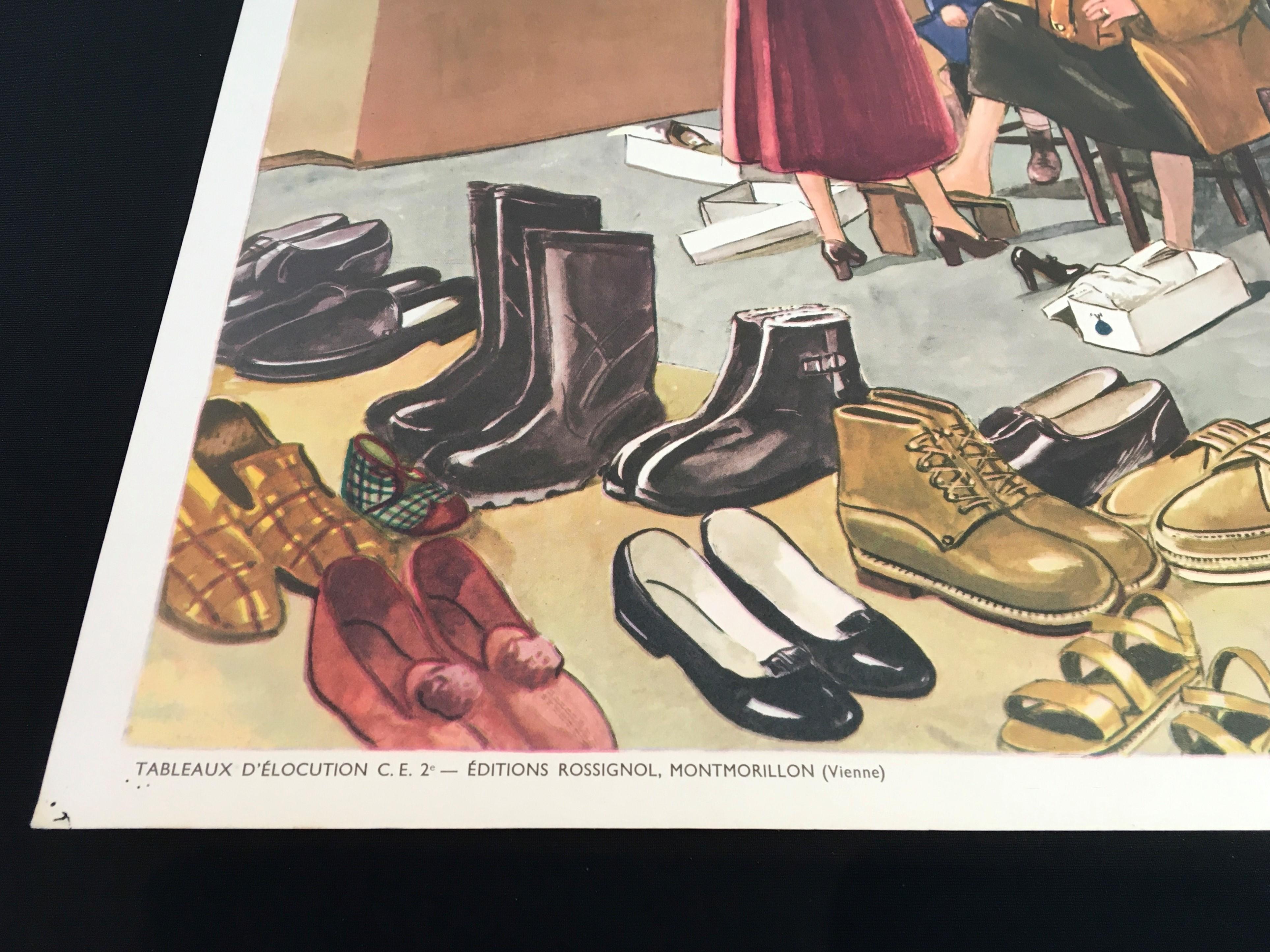 1960s School Poster at the Shoe Store, by Rossignol, France 3