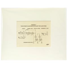 Vintage 1960s Scientific Diagram, Fig 4 Sulfur Burning Plant, Mounted in Window Mat