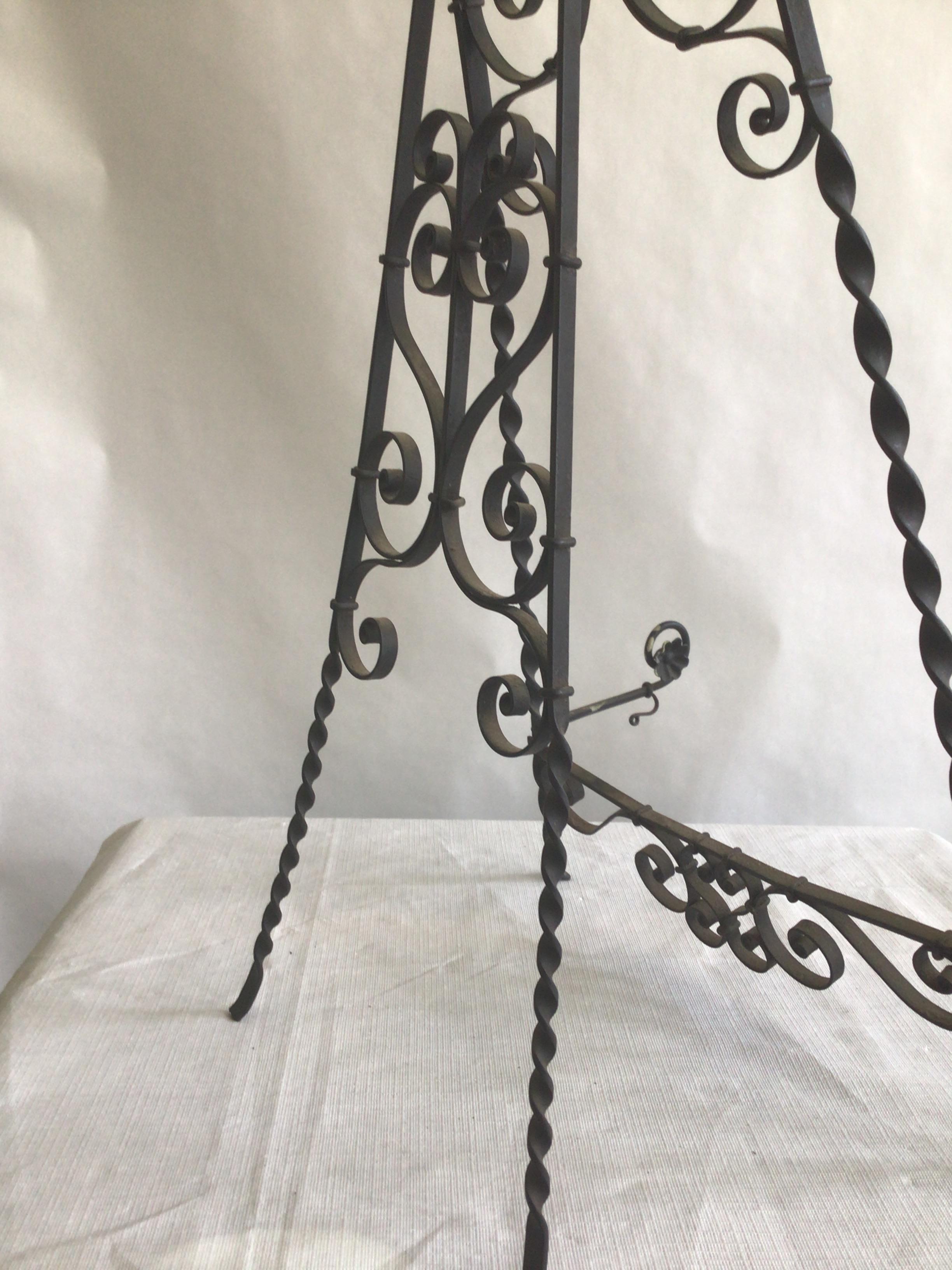 1960s Scrolled Iron Tabletop Easel For Sale 7