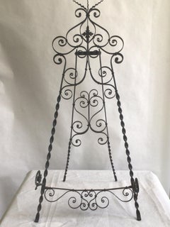 1960s Scrolled Iron Tabletop Easel
