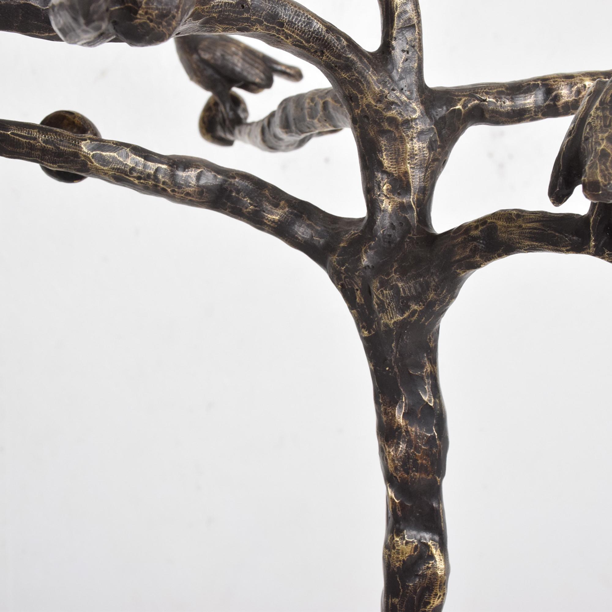Mid-20th Century 1960s Sculpted Bronze Tree Coat Rack in the Style of Giacometti