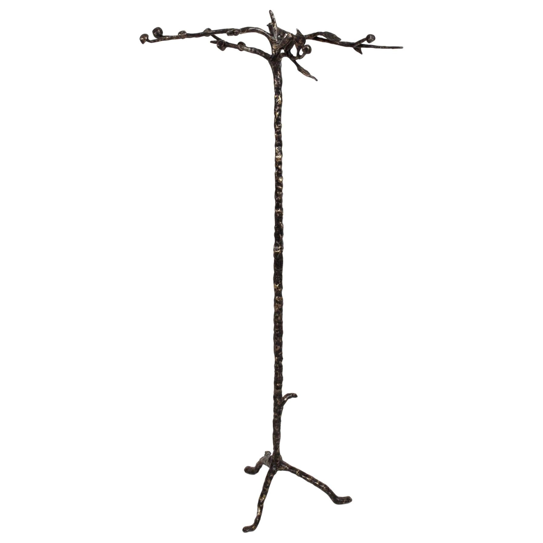 1960s Sculpted Bronze Tree Coat Rack in the Style of Giacometti