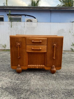 1960s Sculptural Art Deco Style Sideboard Entertainment Cabinet