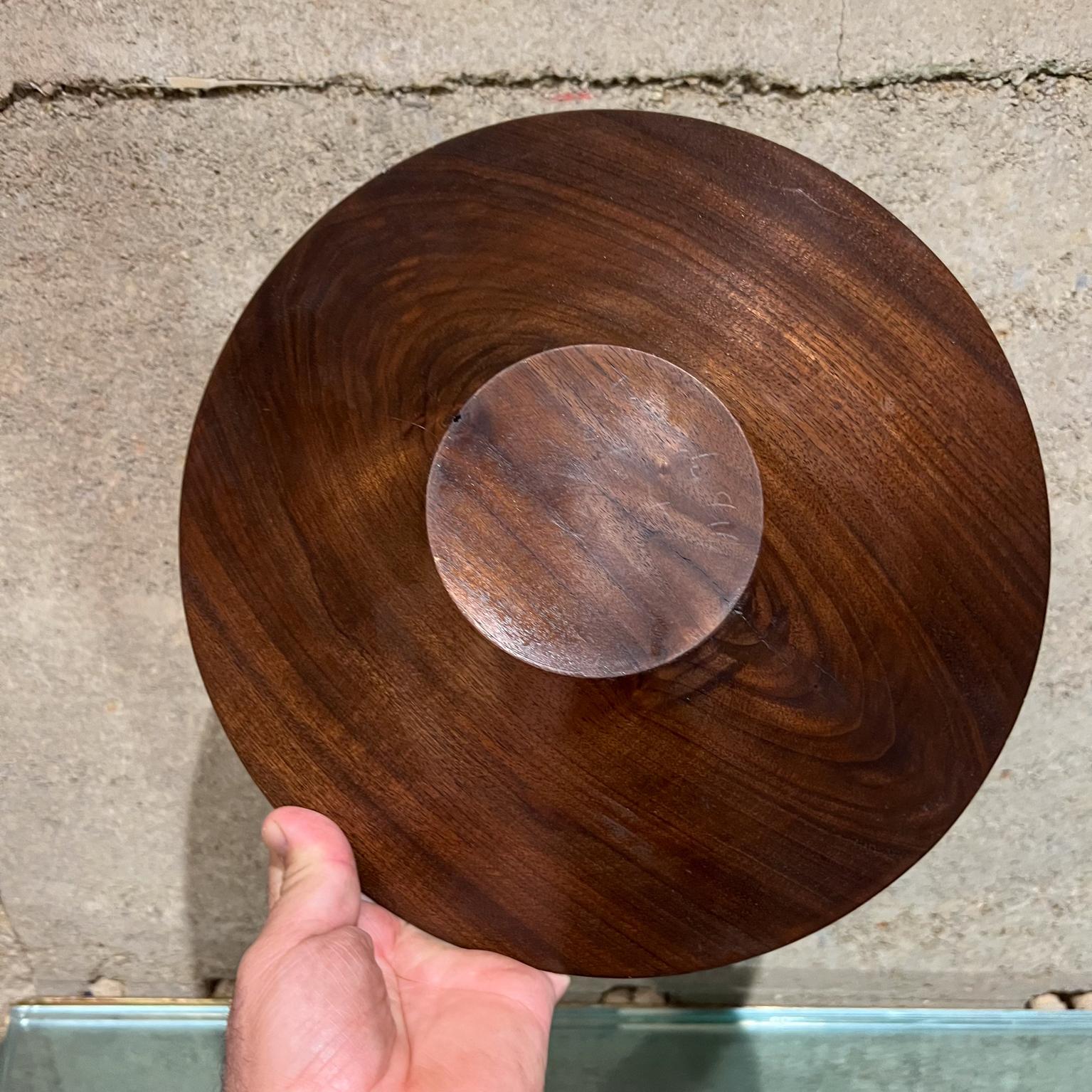 Mid-20th Century 1960s Sculptural Art Plate Solid Walnut Wood Nakashima Era signed For Sale