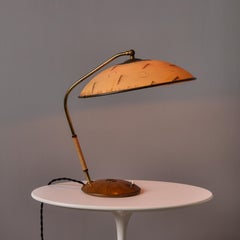 1960s Sculptural Brass and Wood Table Lamp Attributed to J.T. Kalmar