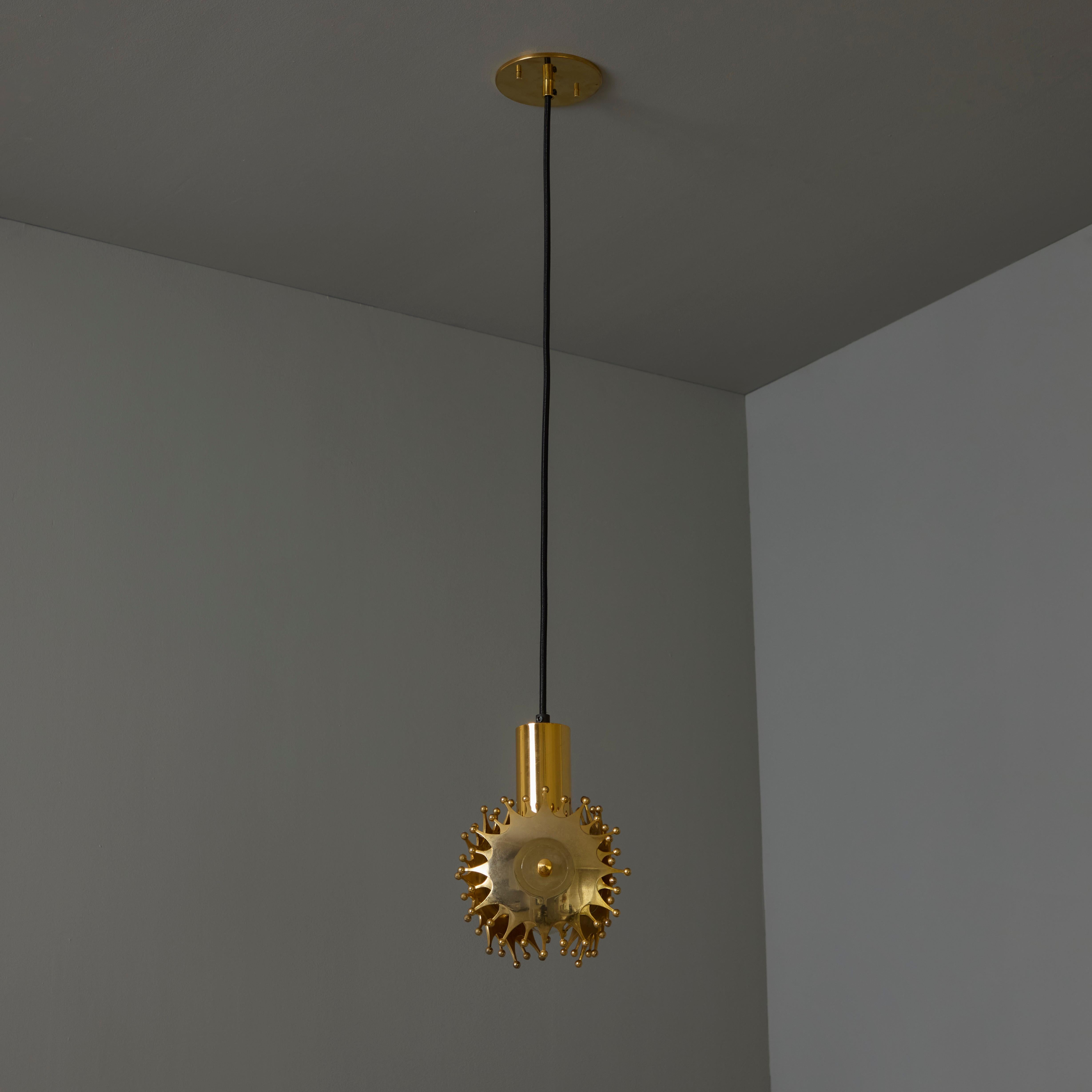 1960s Sculptural Brass Pendant Lamp by Armatur Hantverk Tibro, Sweden im Angebot 3