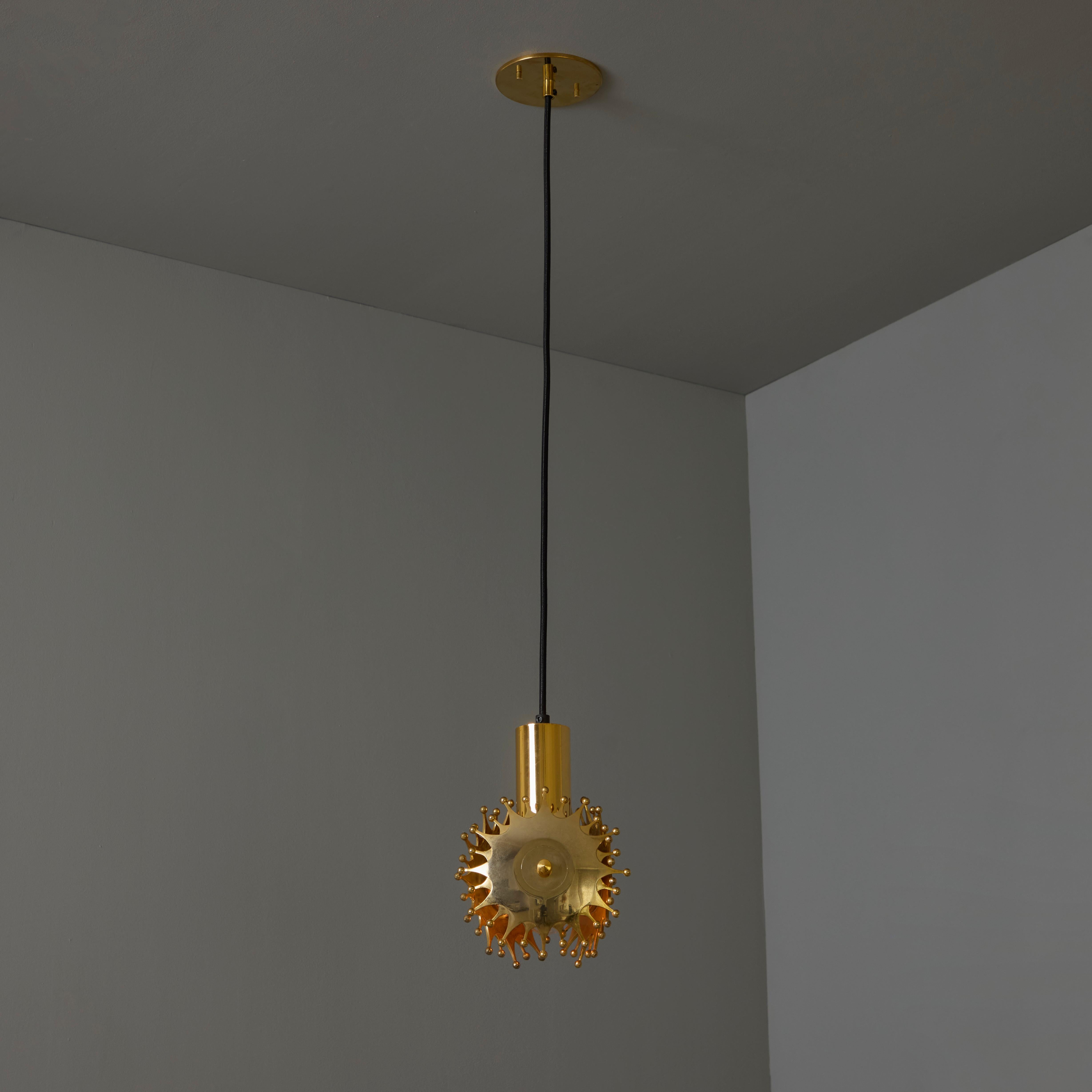 1960s Sculptural Brass Pendant Lamp by Armatur Hantverk Tibro, Sweden im Angebot 4