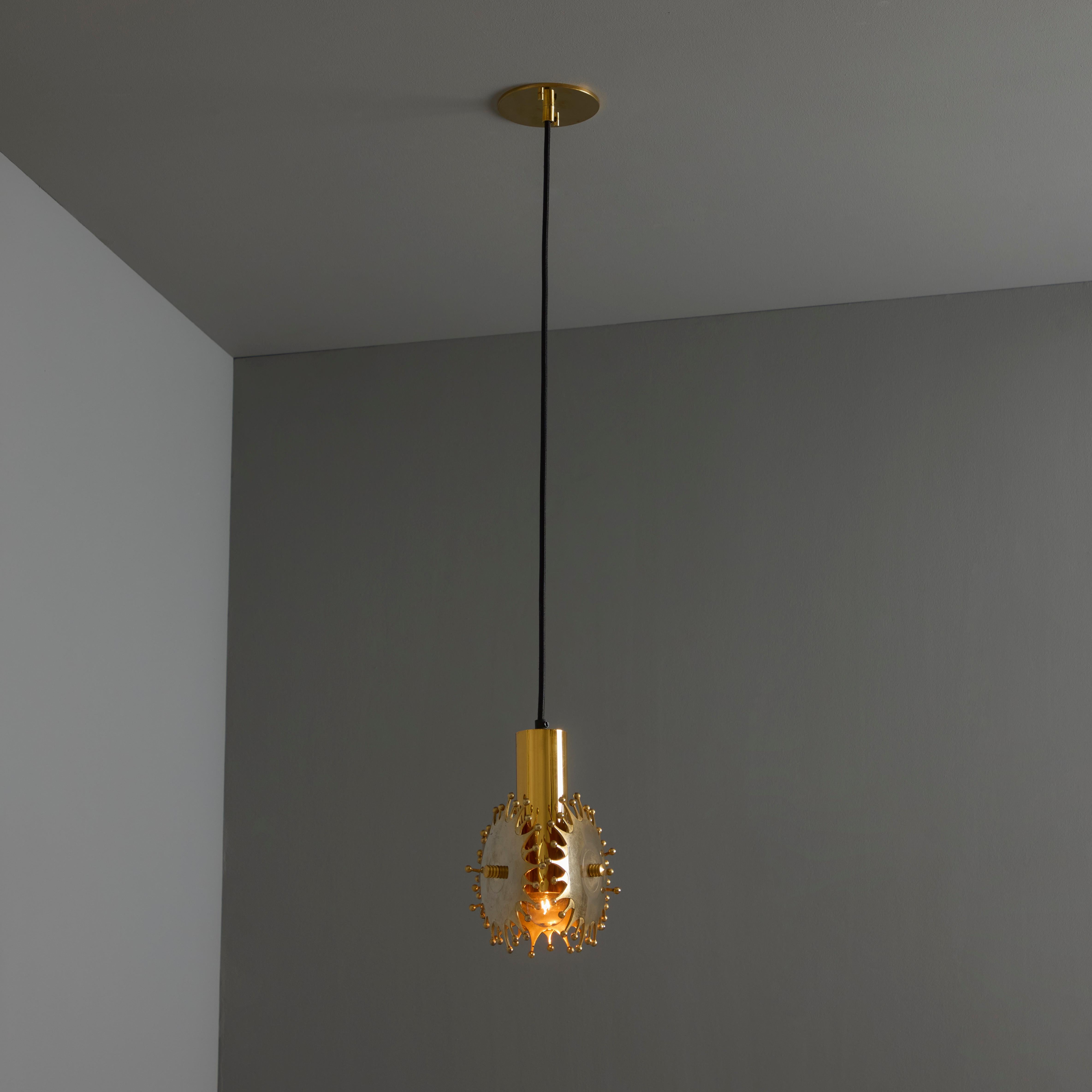 1960s Sculptural Brass Pendant Lamp by Armatur Hantverk Tibro, Sweden im Angebot 5
