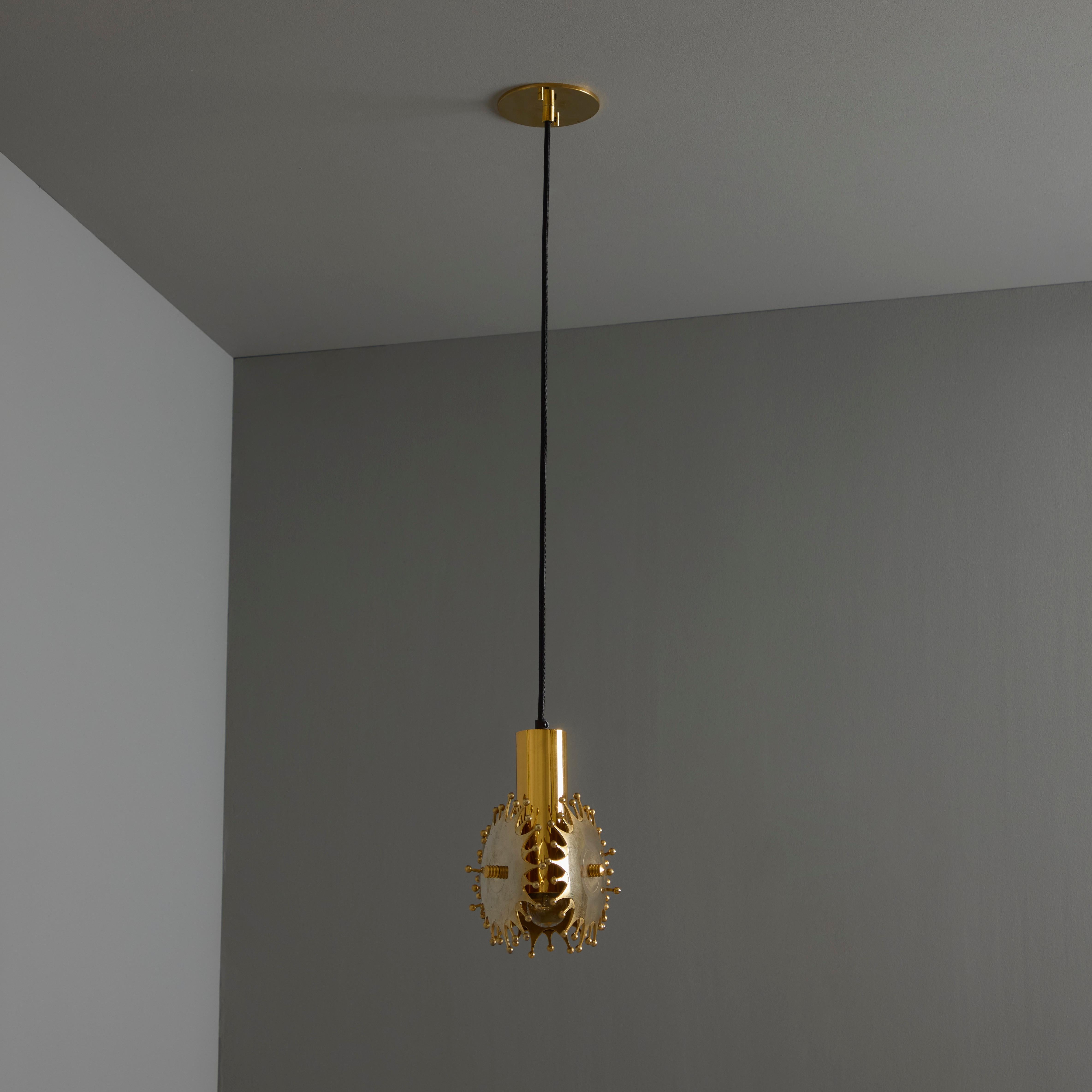 1960s Sculptural Brass Pendant Lamp by Armatur Hantverk Tibro, Sweden im Angebot 6