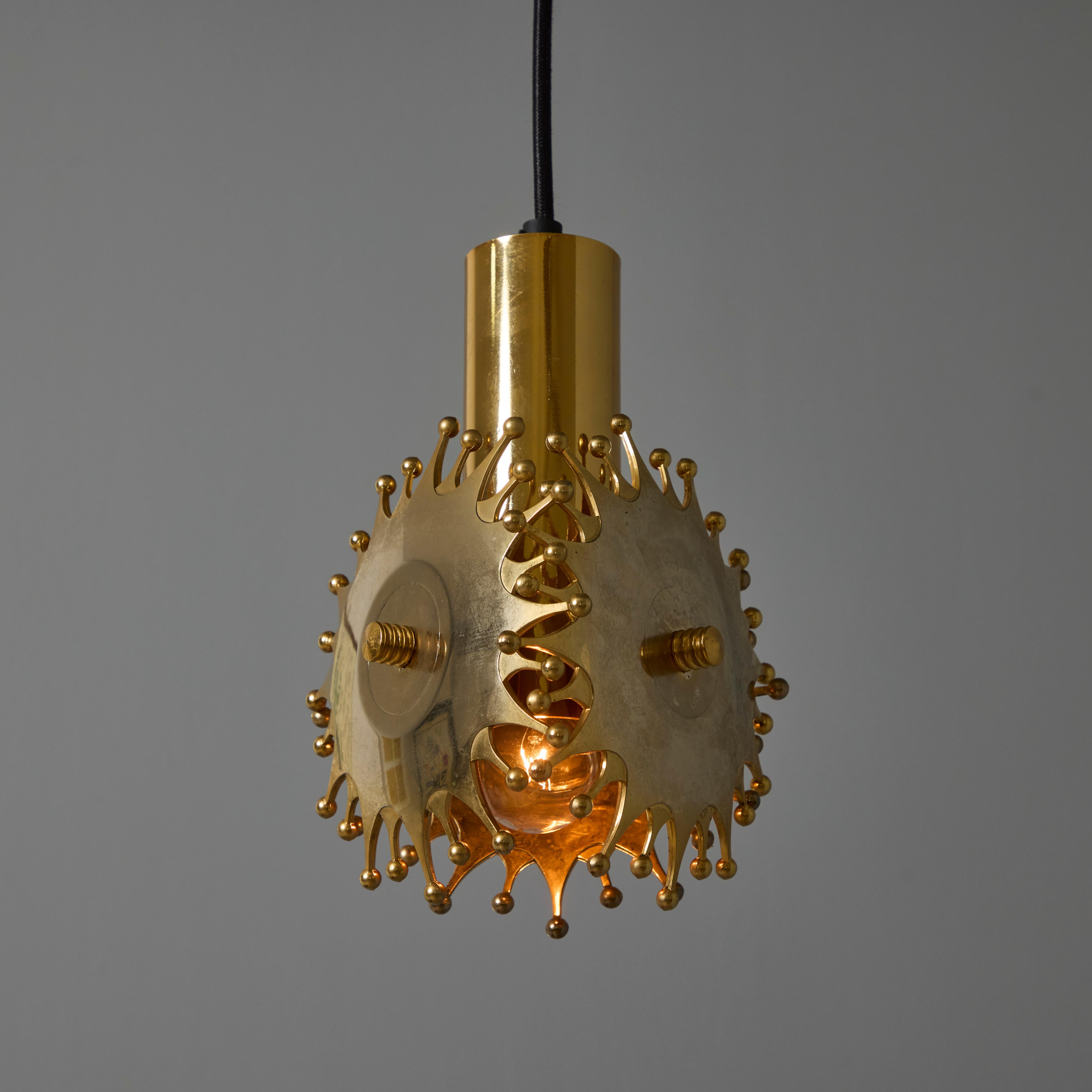 1960s Sculptural Brass Pendant Lamp by Armatur Hantverk Tibro, Sweden im Zustand „Gut“ im Angebot in Glendale, CA