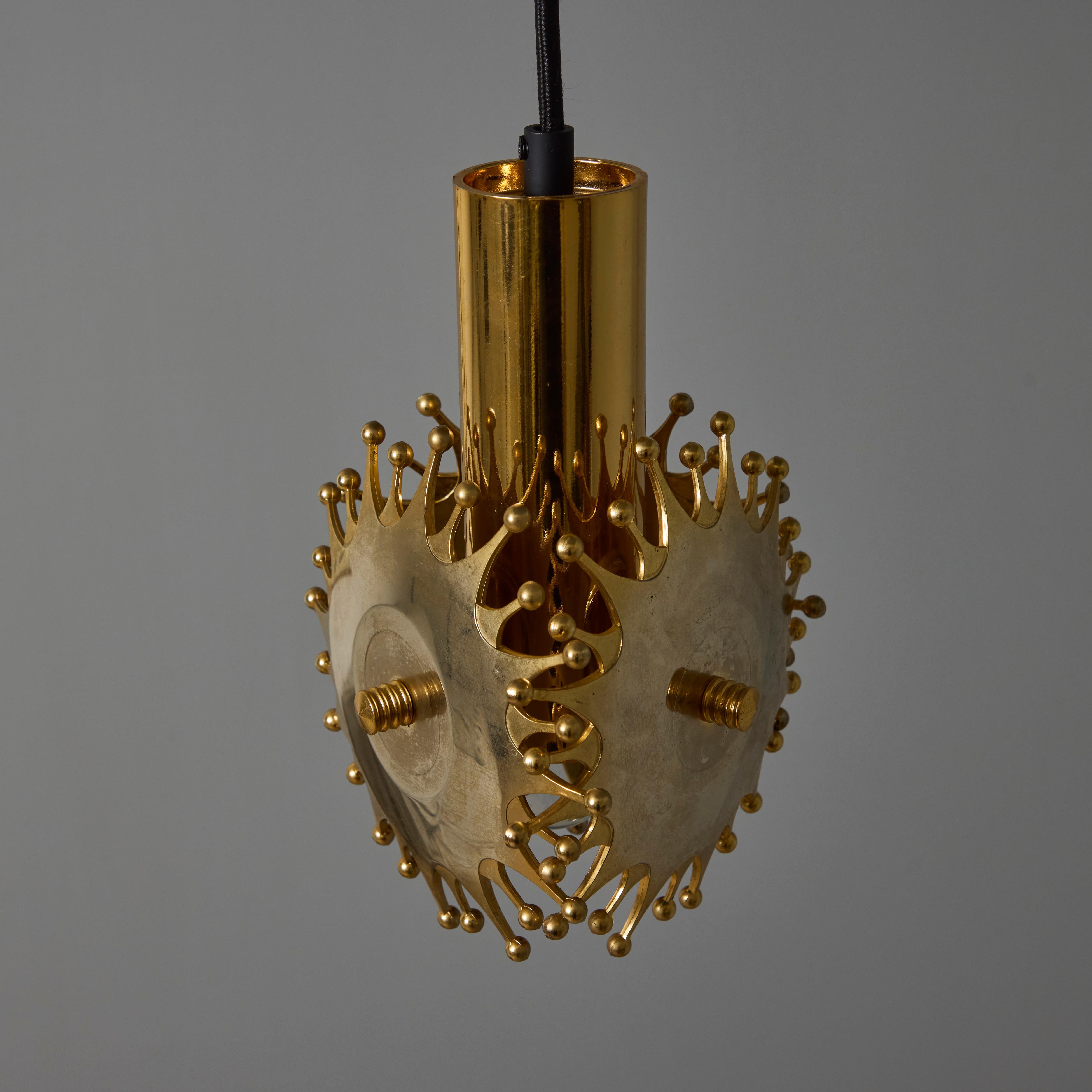 1960s Sculptural Brass Pendant Lamp by Armatur Hantverk Tibro, Sweden (Metall) im Angebot