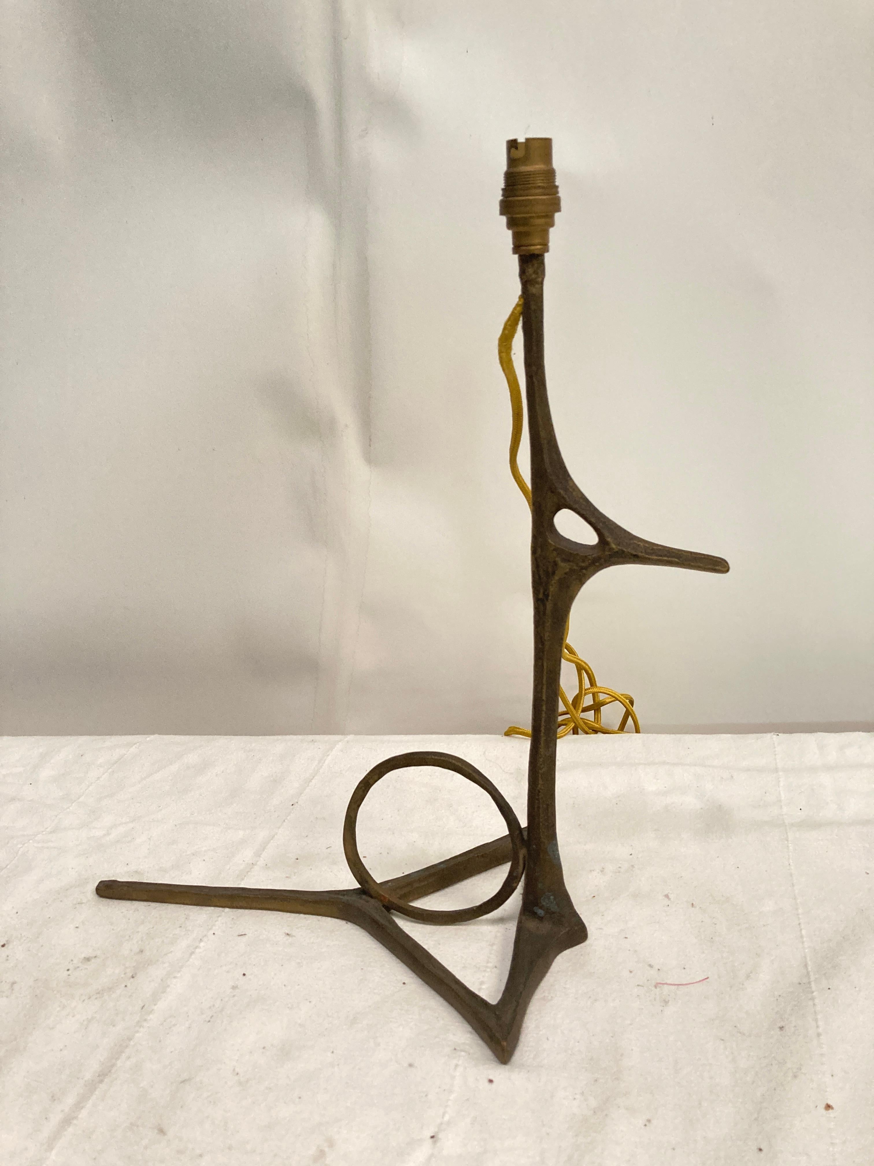1970's sculptural bronze lamp
attributed to Felix Agostini
France
Dimensions given without shade
No shade included
