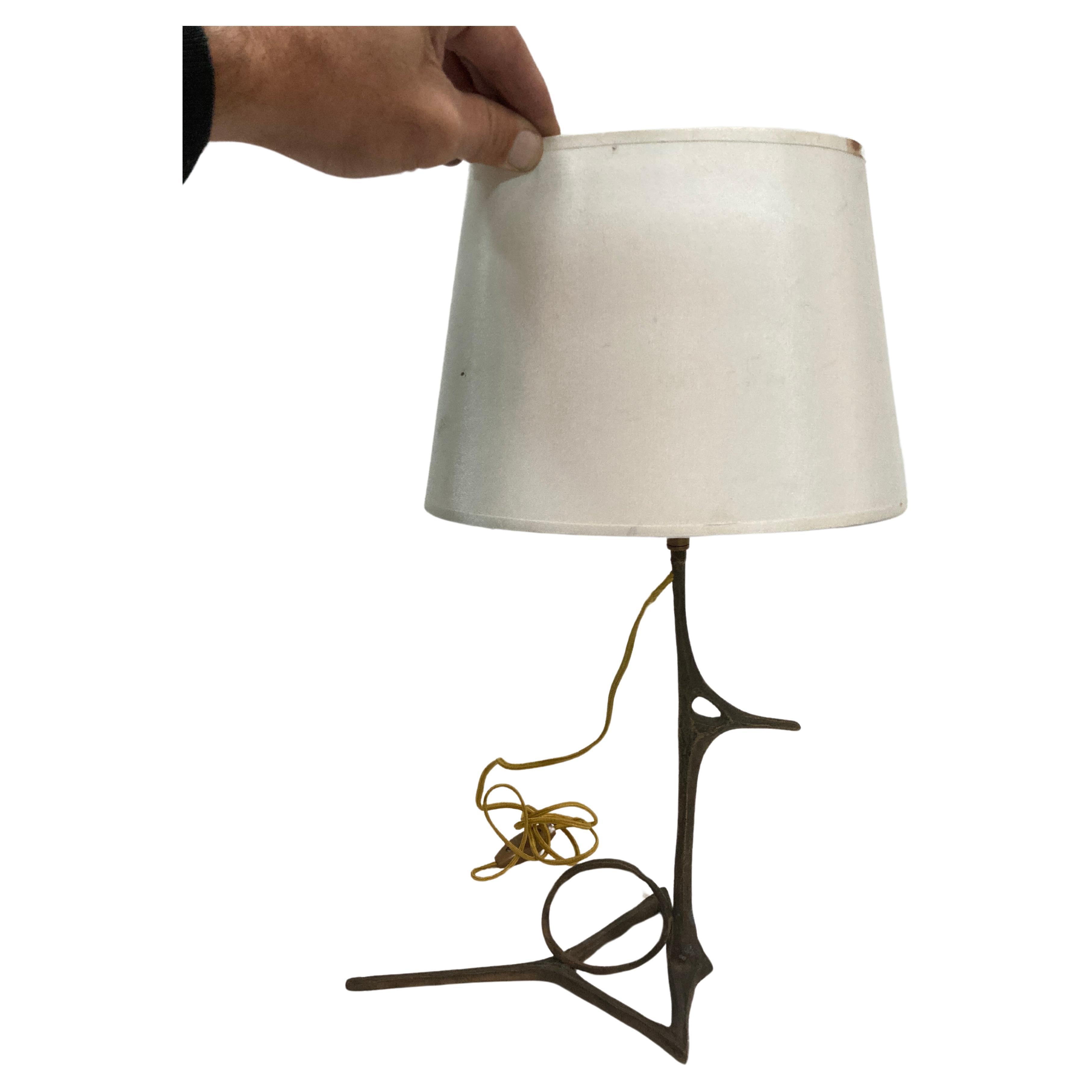 1960's Sculptural bronze lamp attributed to Felix Agostini