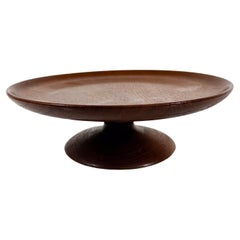 1960s Sculptural Cake Stand in Walnut Wood Style Rude Osolnik