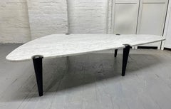1960s, Sculptural Carrara Marble-Top Coffee Table